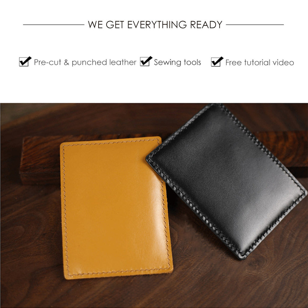 DIY Leather Card Wallet Kits with Tutorial Video | Leathercrafts Making Kits for Beginners - Wirkin™
