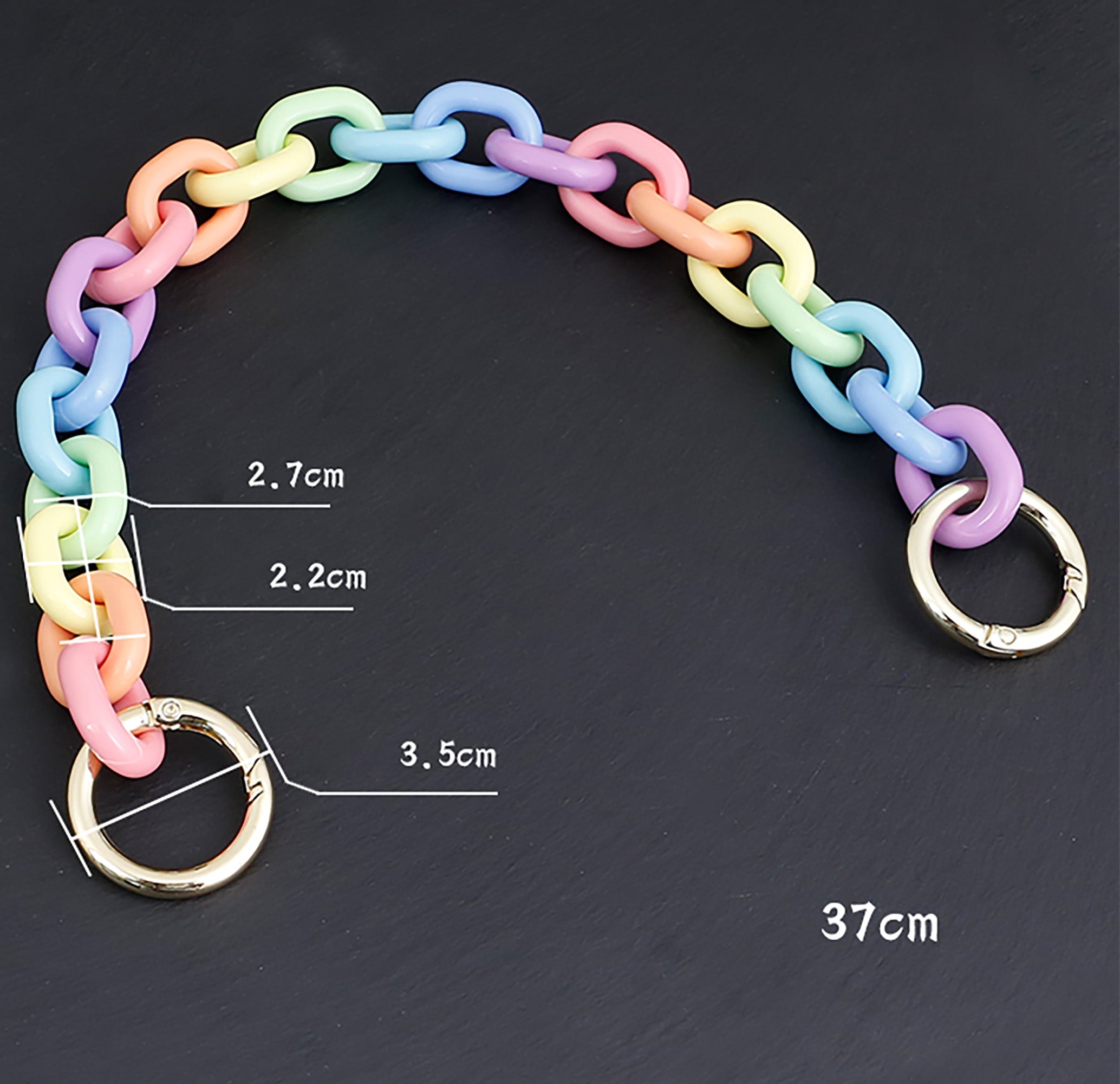 Versatile Acrylic DIY Chain Accessories Multi-color Decorative Handbag Chain for Hand Carry Bags