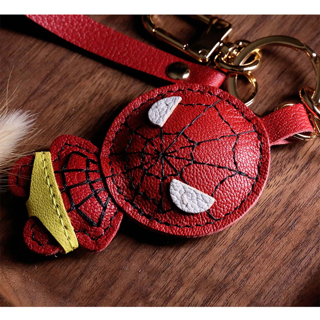 Superhero Avengers Spider Man Keychain | Luxury Leather Keyring Gifts - Wirkin™