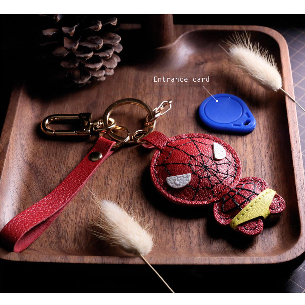 Superhero Avengers Spider Man Keychain | Luxury Leather Keyring Special Gifts - Wirkin™