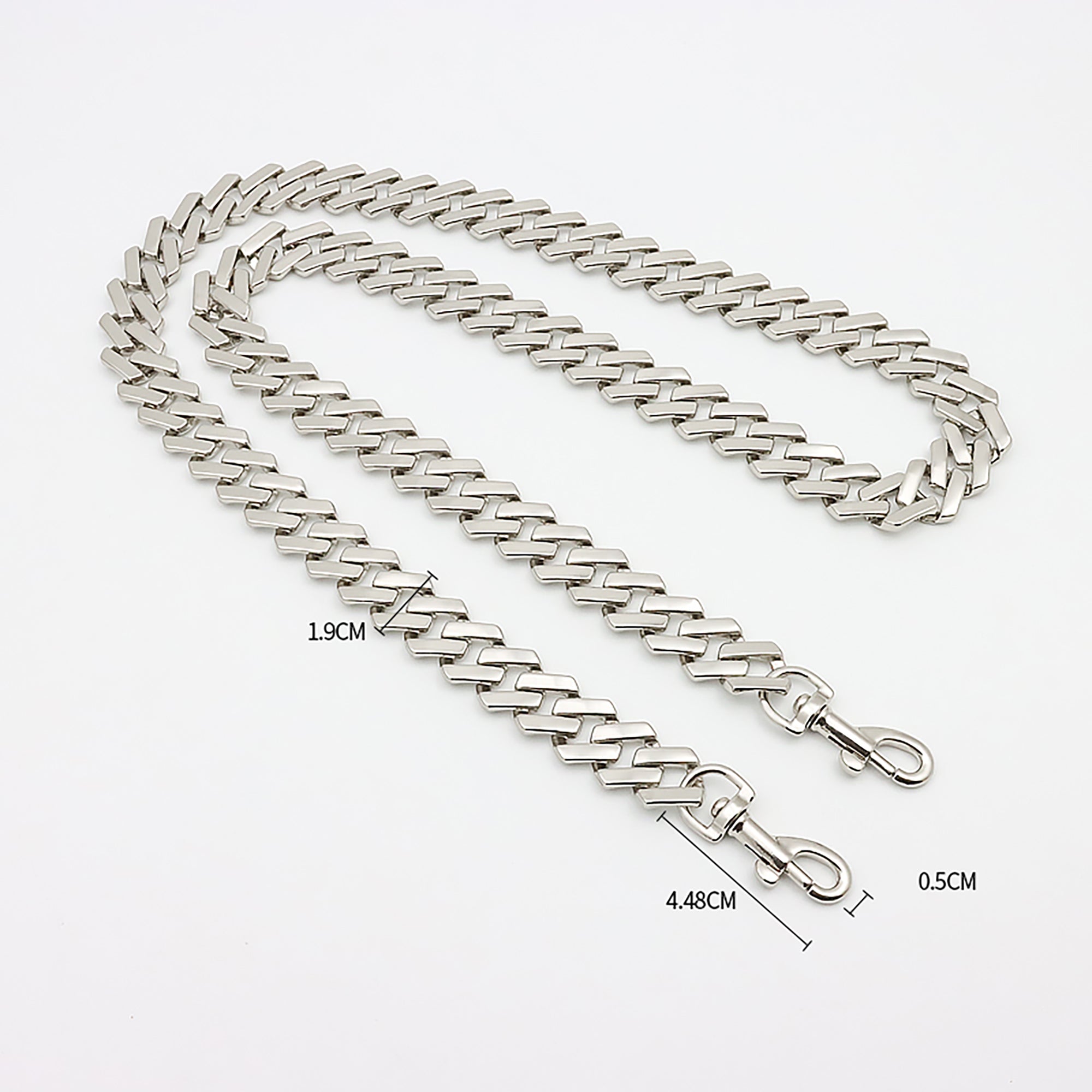 Silver Wide Chain Strap – Durable Crossbody & Handbag Replacement for Bag Customization