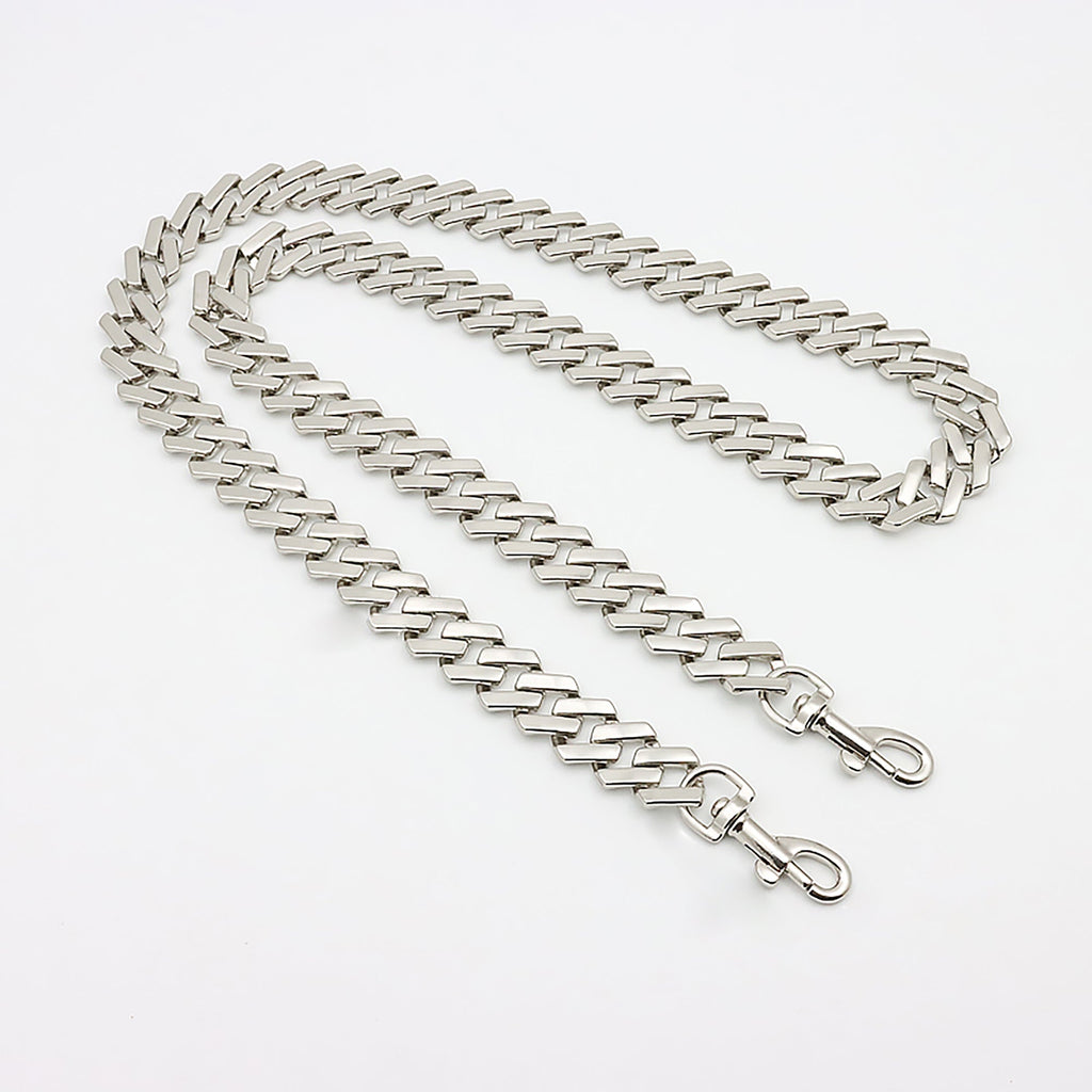 Silver Wide Chain Strap – Durable Crossbody & Handbag Replacement for Bag Customization