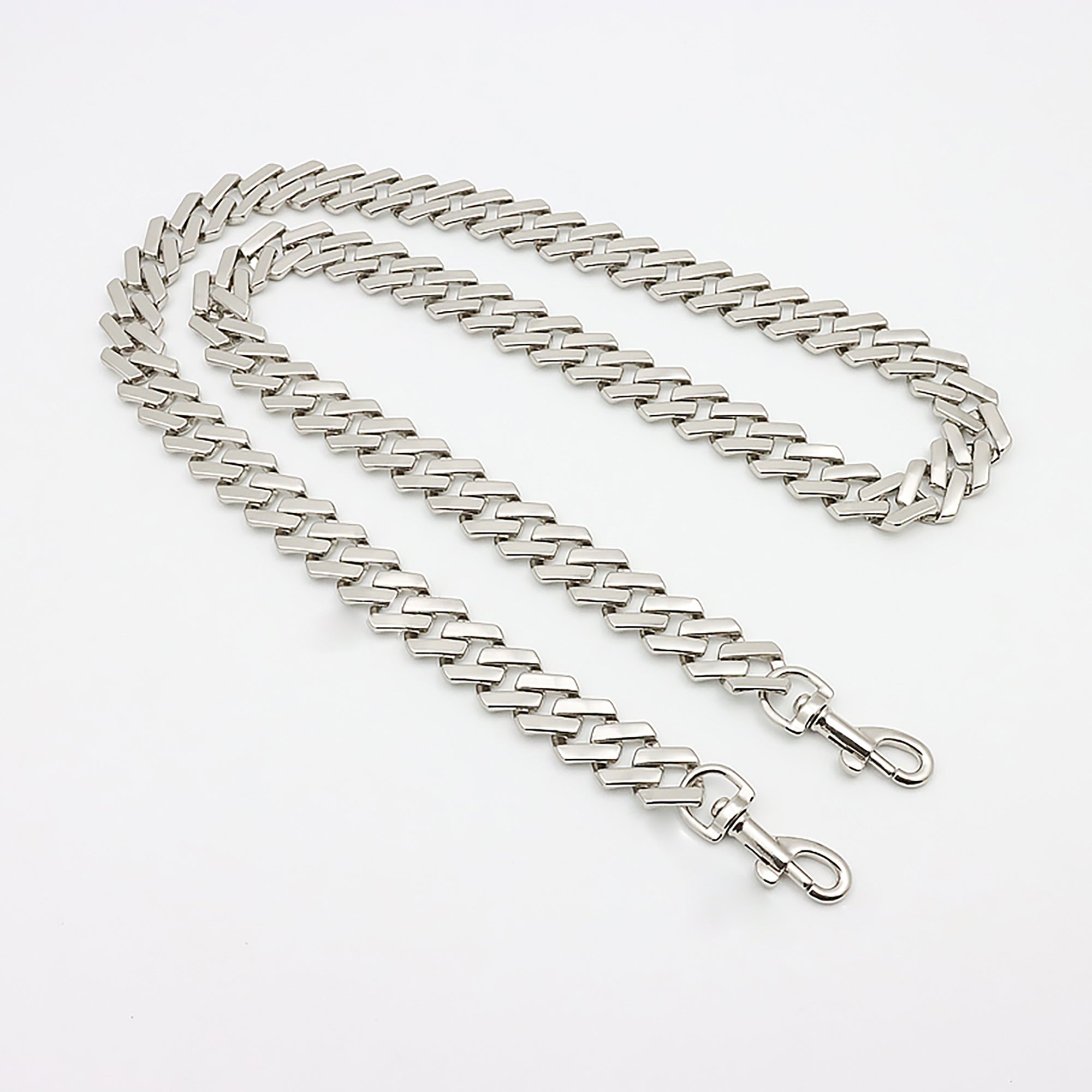 Silver Wide Chain Strap – Durable Crossbody & Handbag Replacement for Bag Customization