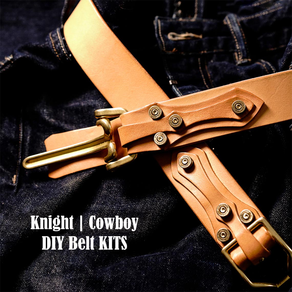 Wirkin® Full Grain Leather Knight Buckle Cowboy Belt DIY Kit