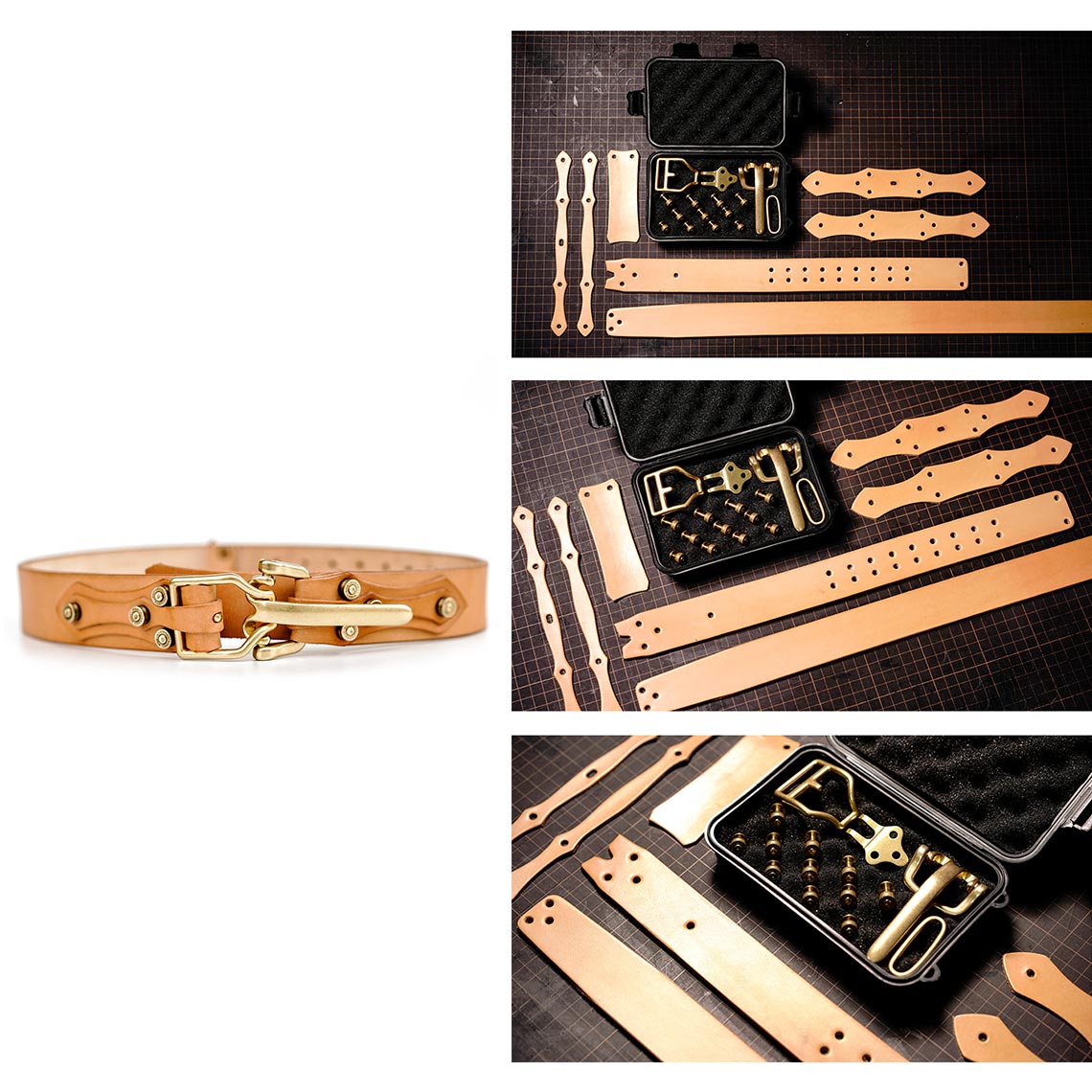 Wirkin® Full Grain Leather Knight Buckle Cowboy Belt DIY Kit
