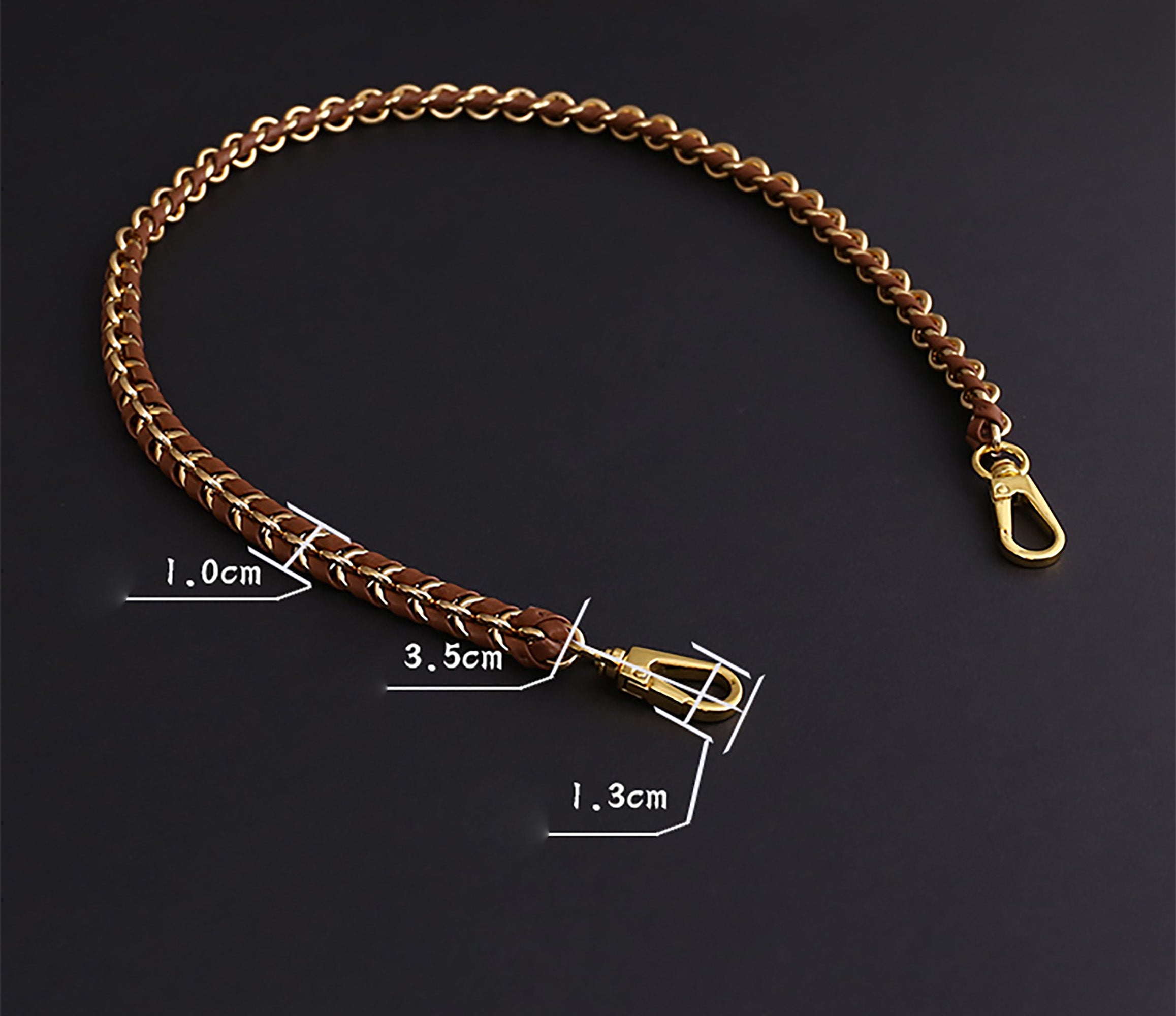 Leather-Wrapped Chain Accessories, Crossbody Bag Chain, Shoulder Strap, Bag Chain Makeover.