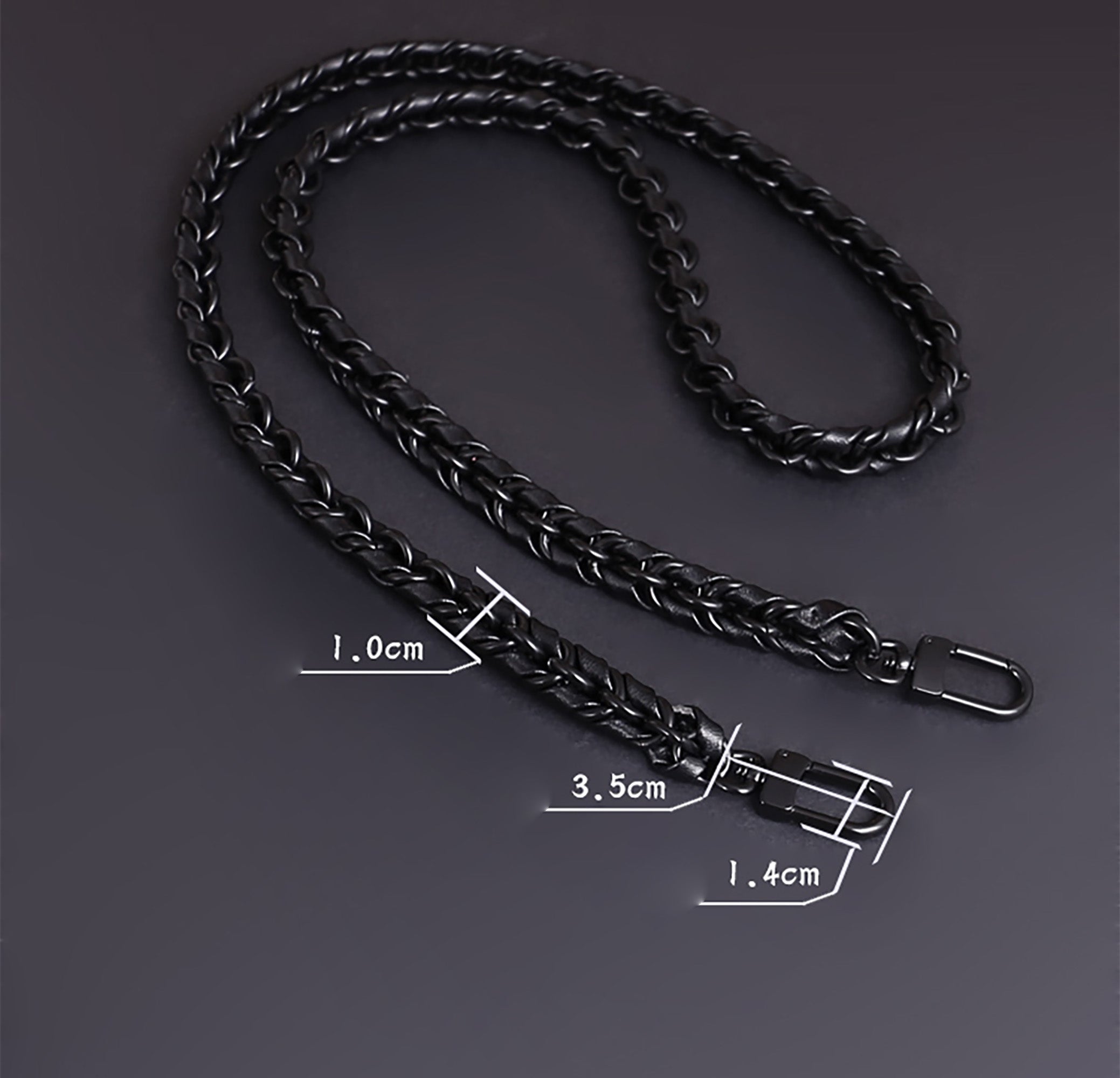 Leather-Wrapped Chain Accessories, Crossbody Bag Chain, Shoulder Strap, Bag Chain Makeover.
