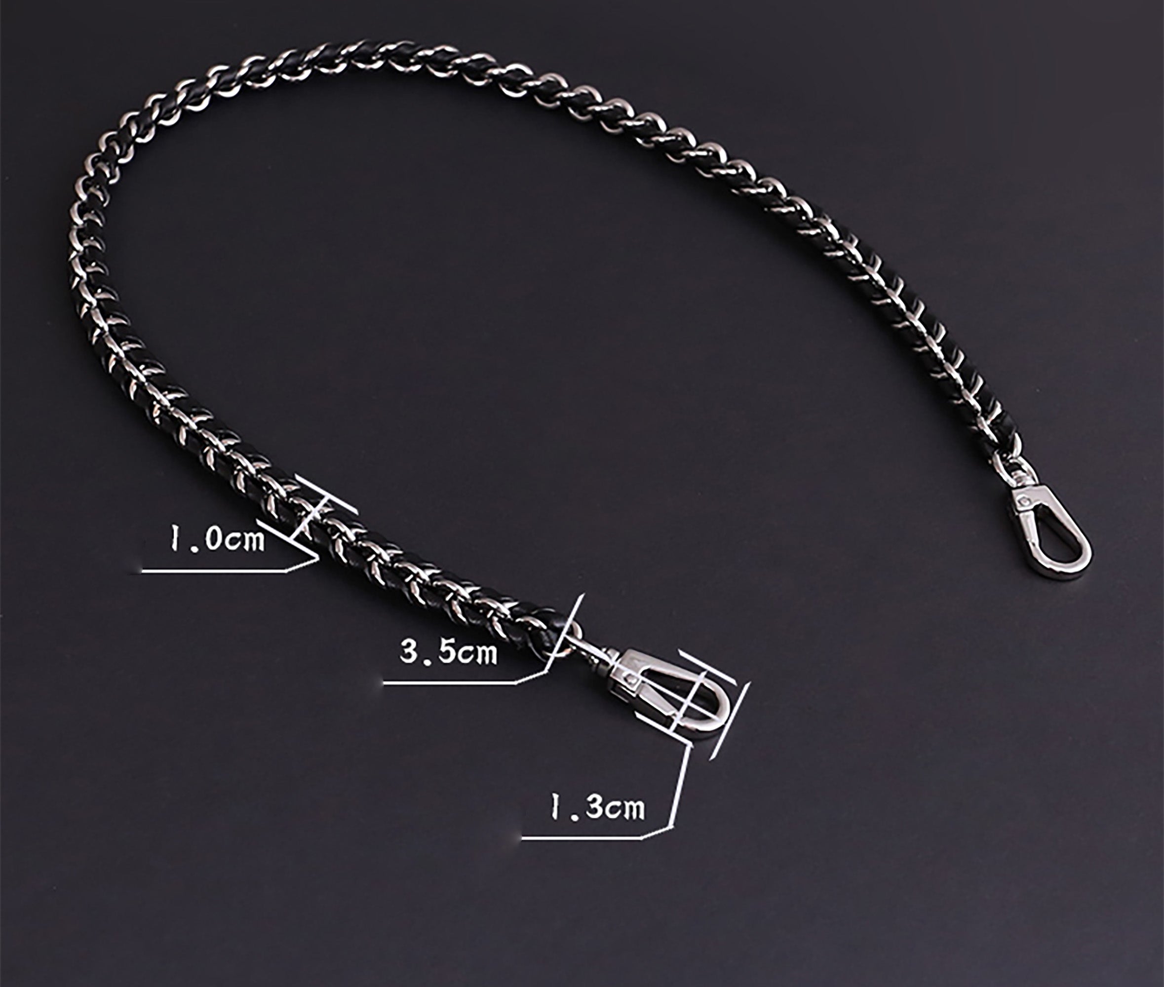 Leather-Wrapped Chain Accessories, Crossbody Bag Chain, Shoulder Strap, Bag Chain Makeover.