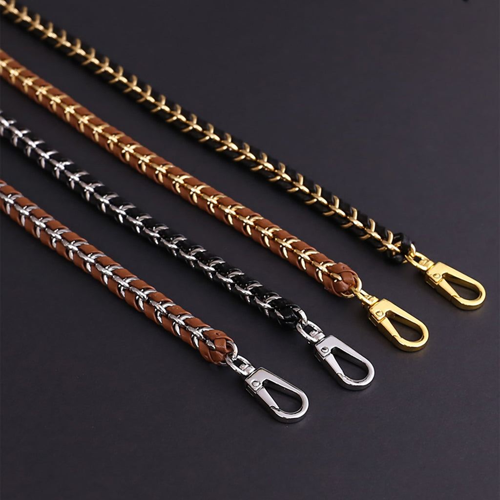 Leather-Wrapped Chain Accessories, Crossbody Bag Chain, Shoulder Strap, Bag Chain Makeover.