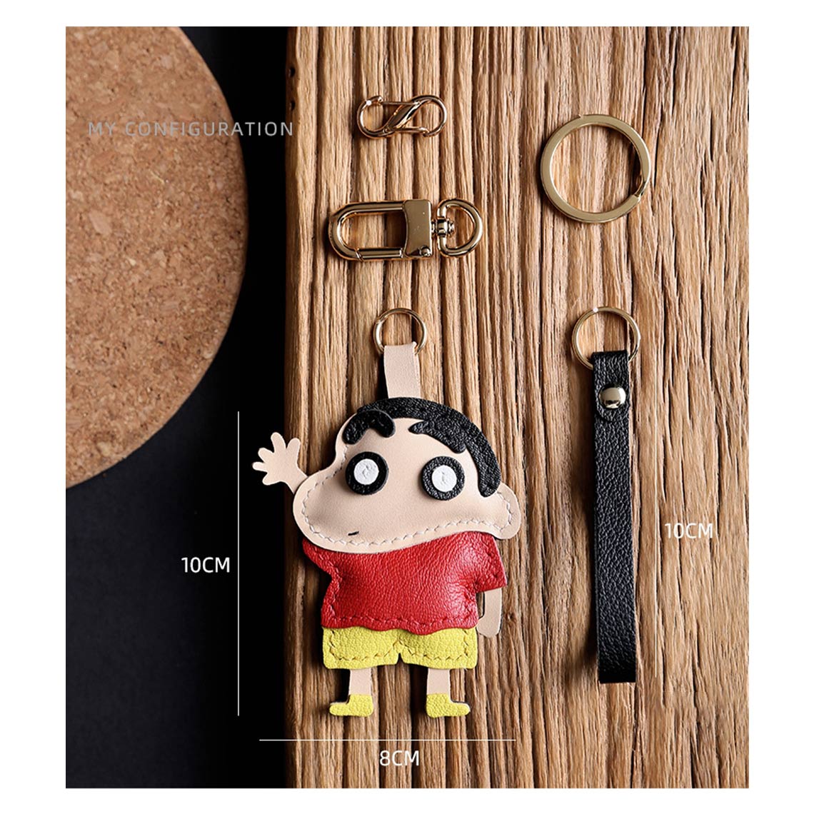 DIY Leather Keychain Ideas | Custom Crayon Shin-chan Leather Keyring for Anime Lovers - Wirkin™