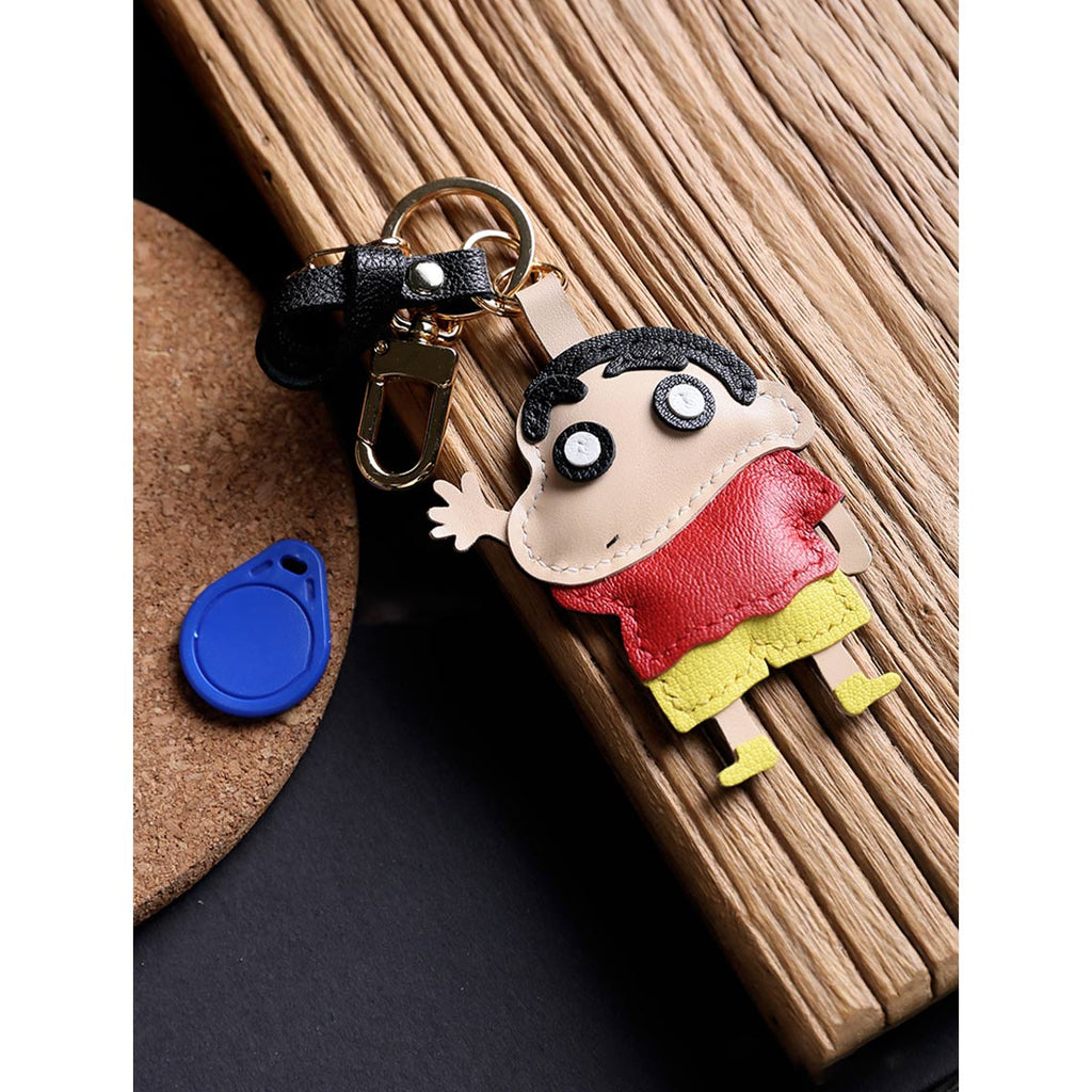 Leather Keychain Fob DIY Kits | Crayon Shin-chan Leather Keychain with Clip - Wirkin™