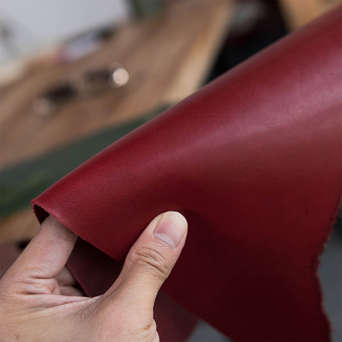 Vegetable tanned leather red | Leather bag making kit | Wirkin™