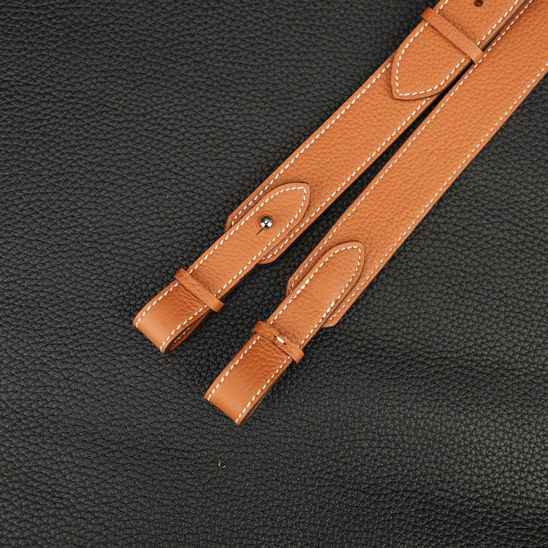Hermès Style Etoupe (18) Togo Leather Adjustable Bandoulière: Compatible Shoulder/Crossbody Strap for Picotin & Lindy Bags