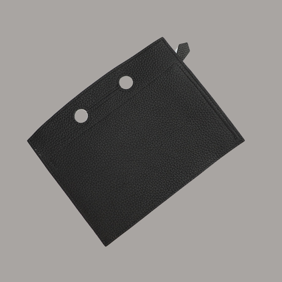 Black Togo Leather Backpocket Pouch with Gold Hardware for Birkin Bag