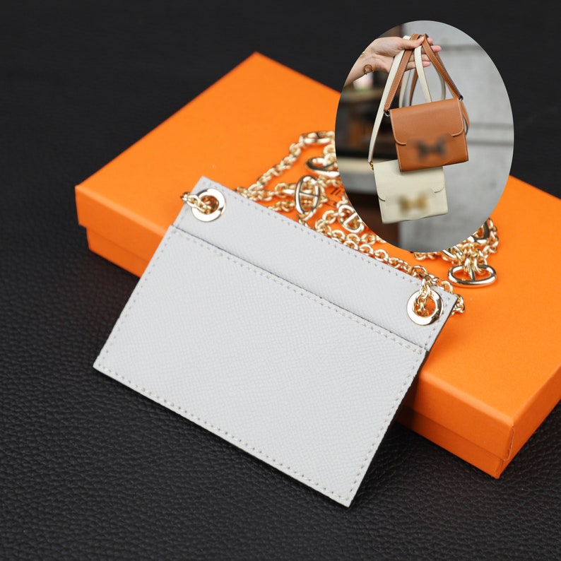 Epsom Leather Wallet Insert with Chain Strap: Constance Compact Wallet