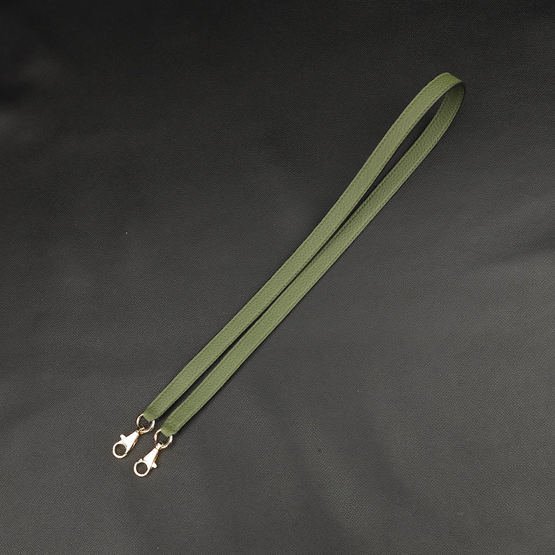 Hermès Style Clemence Leather Bandoulière (16mm Slim): Compatible Crossbody/Shoulder Strap for Small & Mini Bags