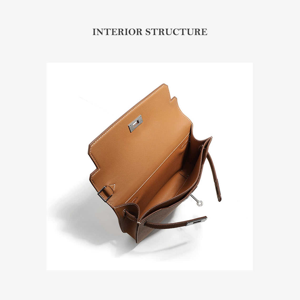 Brown Leather Crossbody Bag Interior Structure - Wirkin™