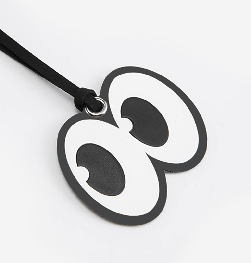 Big eyes genuine leather Pliage Energy Bag charm, small niche high-end feeling accessory, backpack decoration accessory