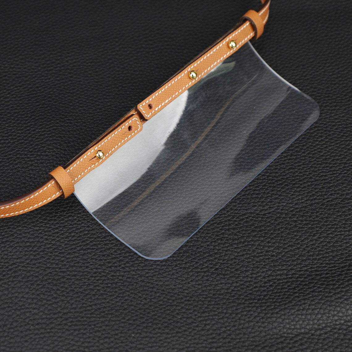 Epsom Leather Wallet Strap with Clear Insert: Kelly & Constance Wallets