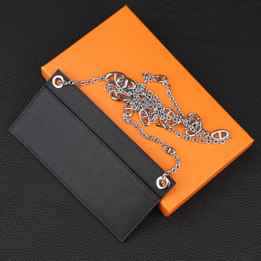 Epsom Leather Wallet Insert with Chain Strap