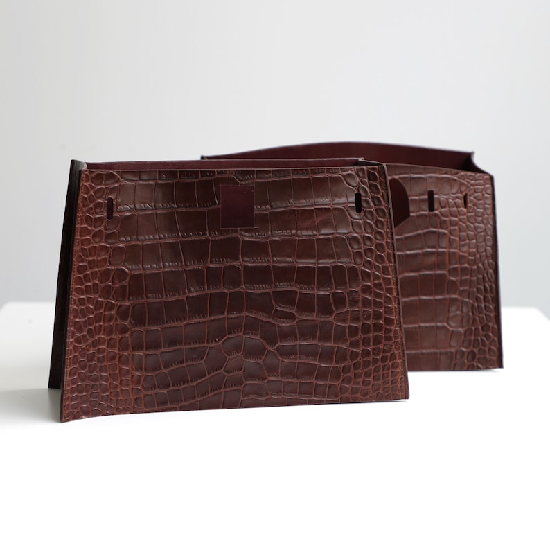 Embossed Leather Kelly Cover: Customizable Crocodile, Python, Ostrich Textures