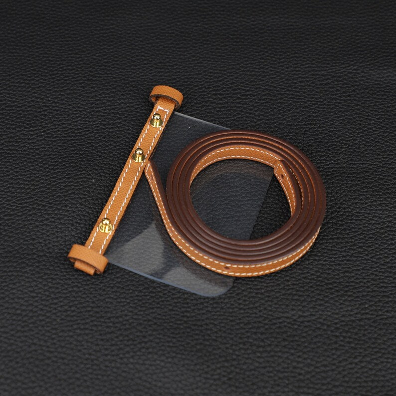 Epsom Leather Wallet Strap with Clear Silicone Insert