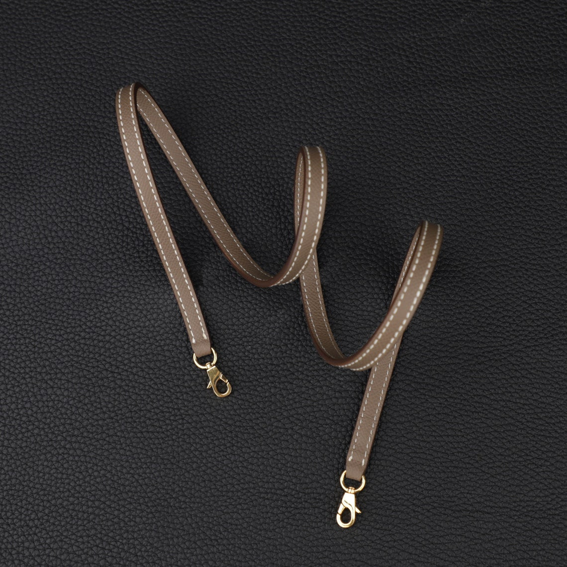 Artisanal Epsom Leather Bandoulière (10mm Ultra-Slim): Hand-Stitched Crossbody Strap Compatible with Mini Kelly II Bag