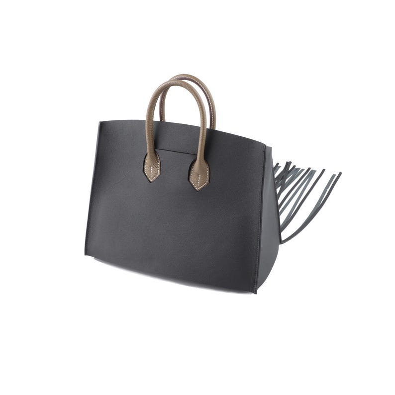 Black Fringe Bag Cover for Kelly bag | Leather Protective Bag Cape | Luxury Purse Cover with Long Tassels | Custom Handmade Bag Accessory