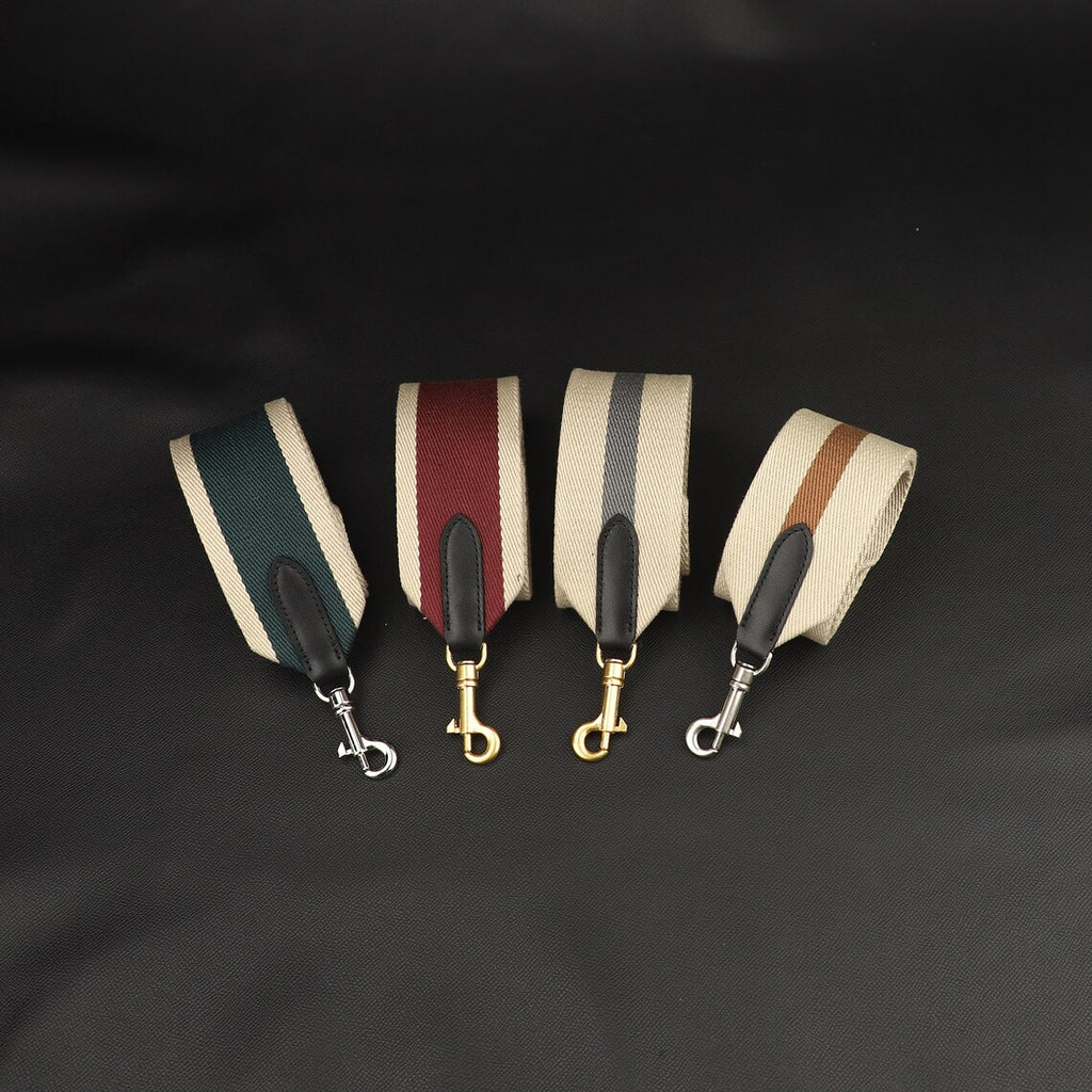 Textile & Calfskin Bag Strap: 2" Wide, Crossbody or Shoulder