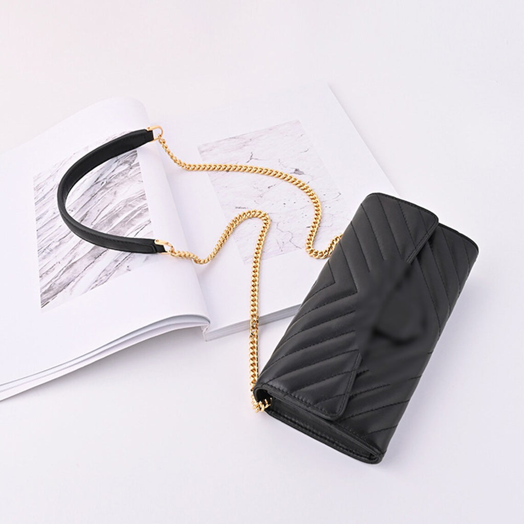 Swift Leather Wallet Insert with Chain Shoulder Strap