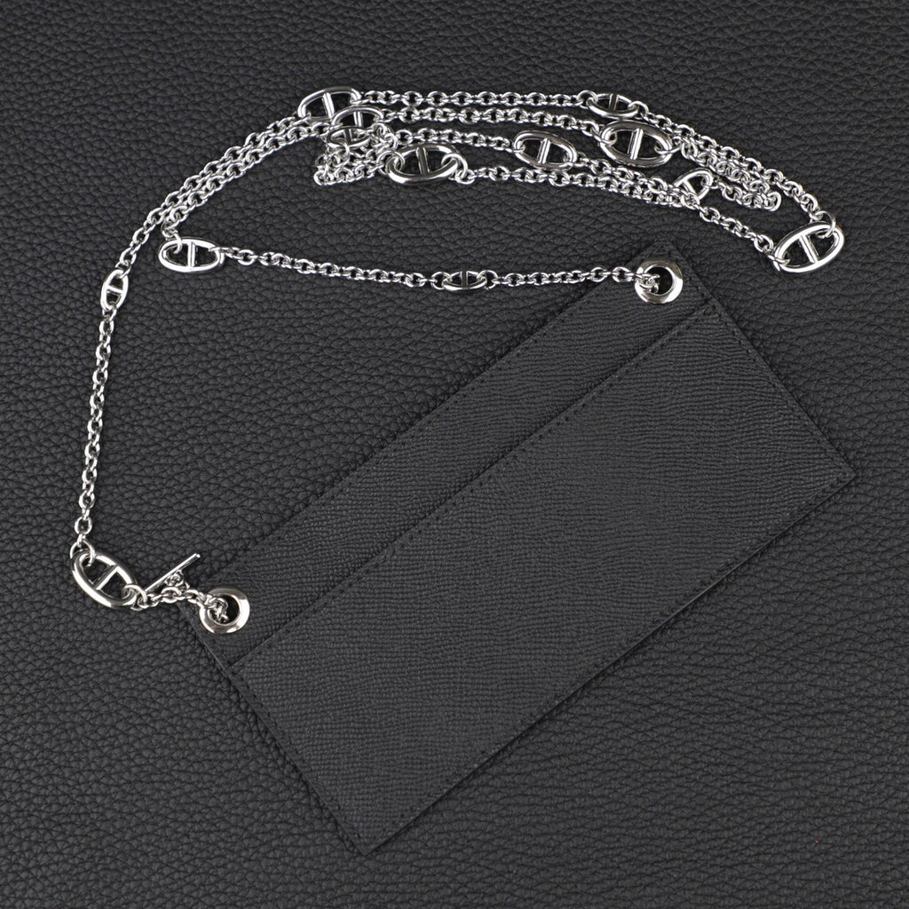 Epsom Leather Wallet Insert with Chain Strap