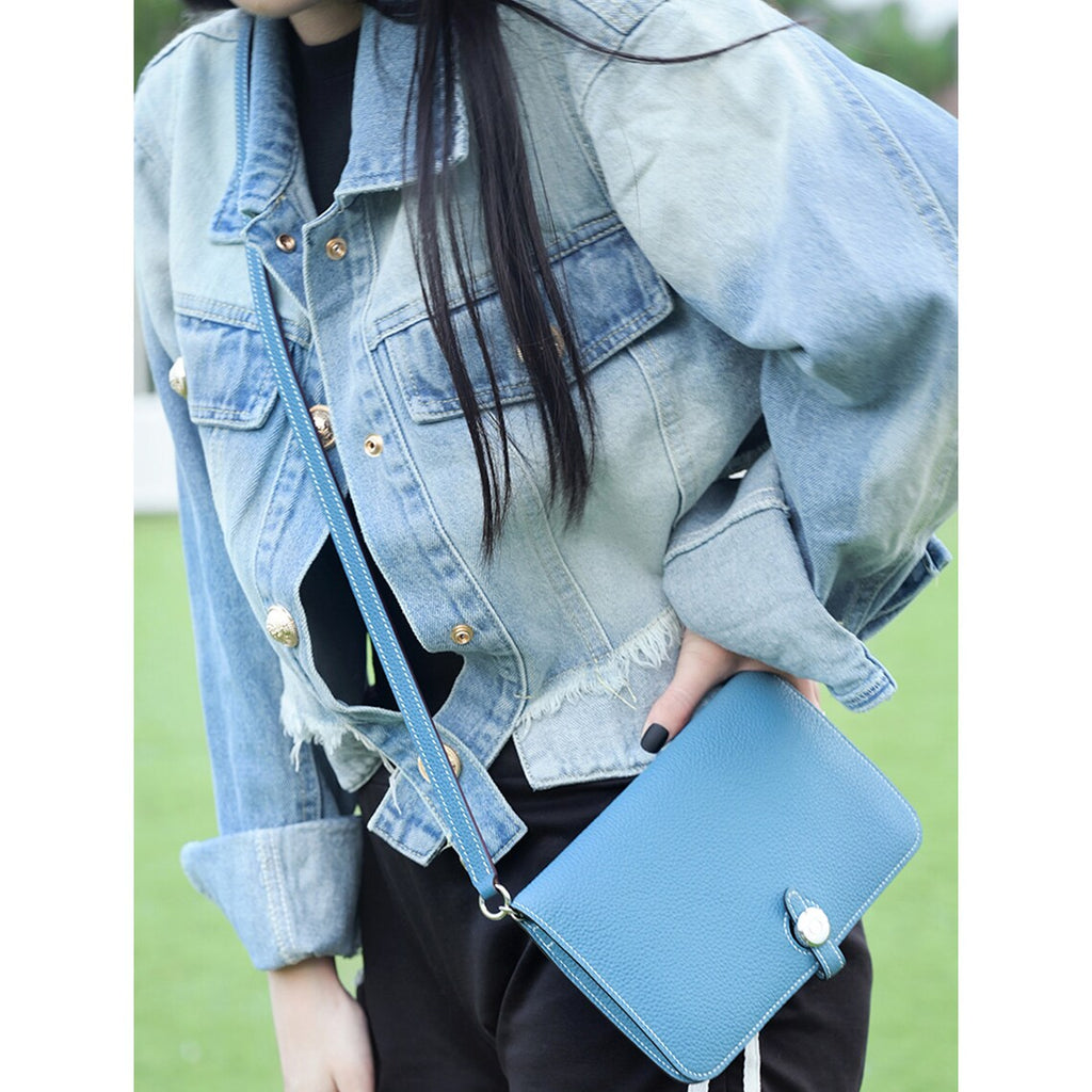 Togo Leather Wallet Insert with Strap for Dogon/Kelly/Constance Long Wallet