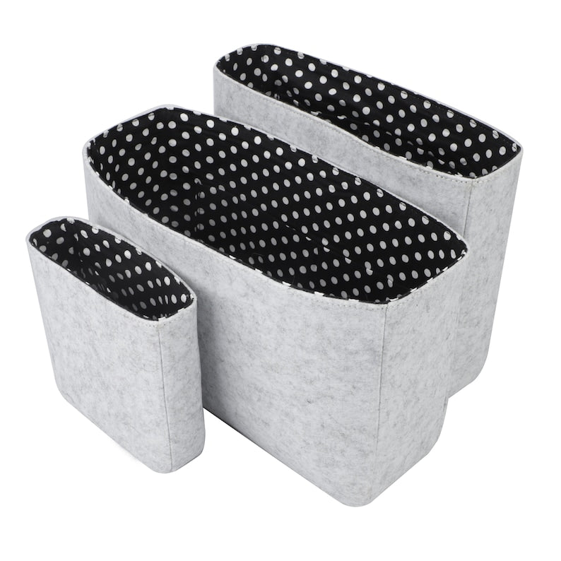 Felt Bag Organizer: Polka Dot Cotton Liner, Evelyn Bag Insert