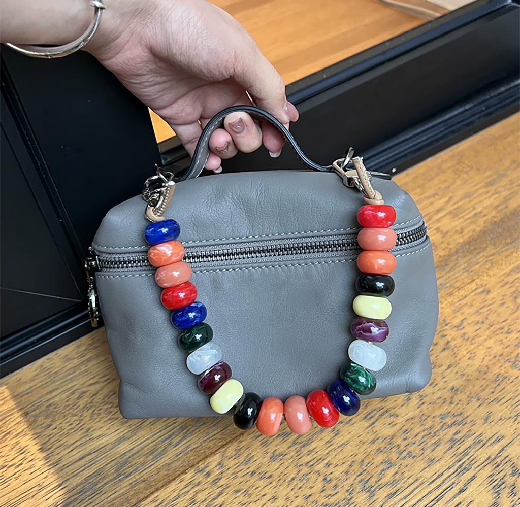 Le Pliage Mini Colorful Beaded Handbag Decorative Chain, Bag Replacement Strap, Acrylic Bag Chain.
