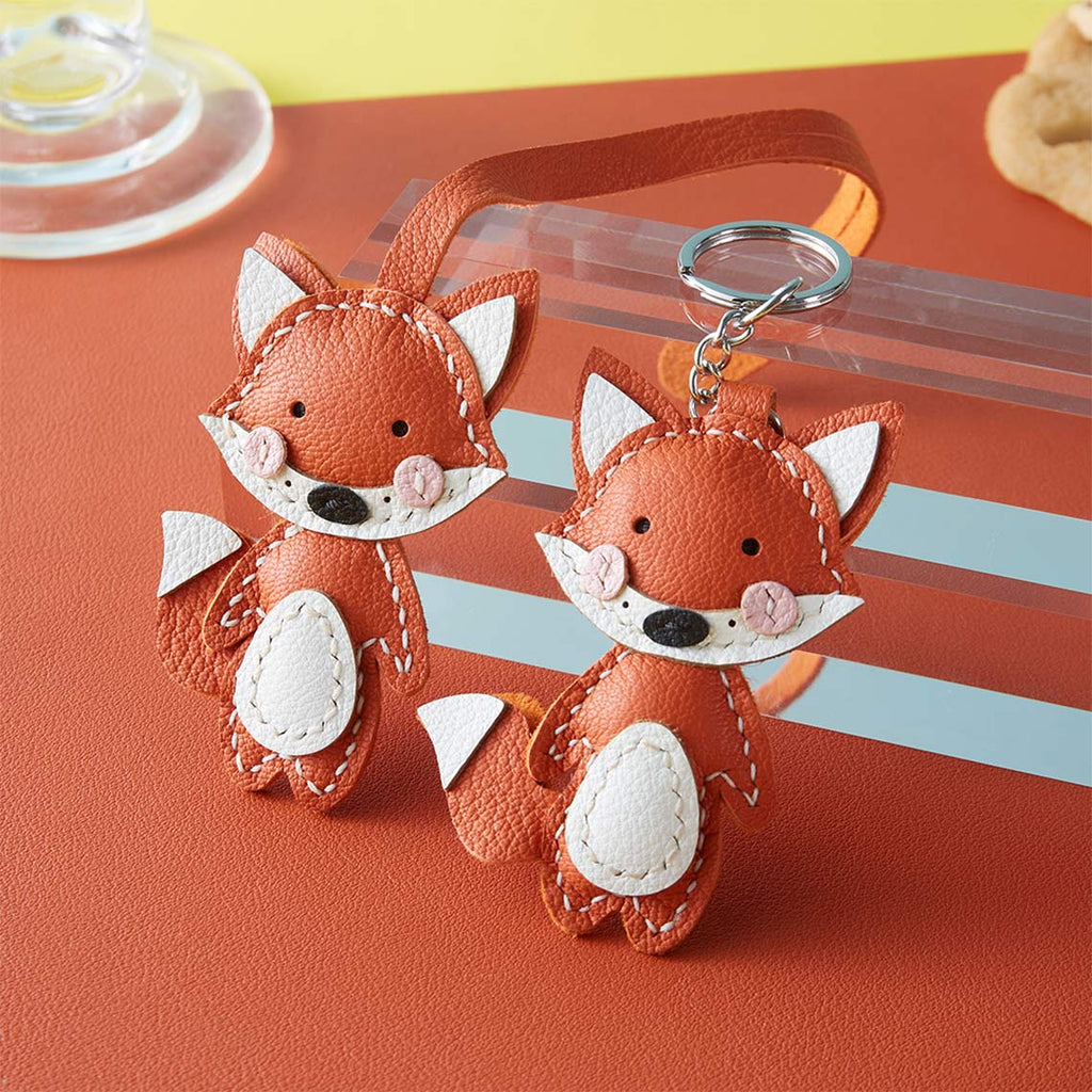 Sheep Leather Fox Keychain, Bag Charm | Fox Gifts for Fox Lovers - Wirkin™