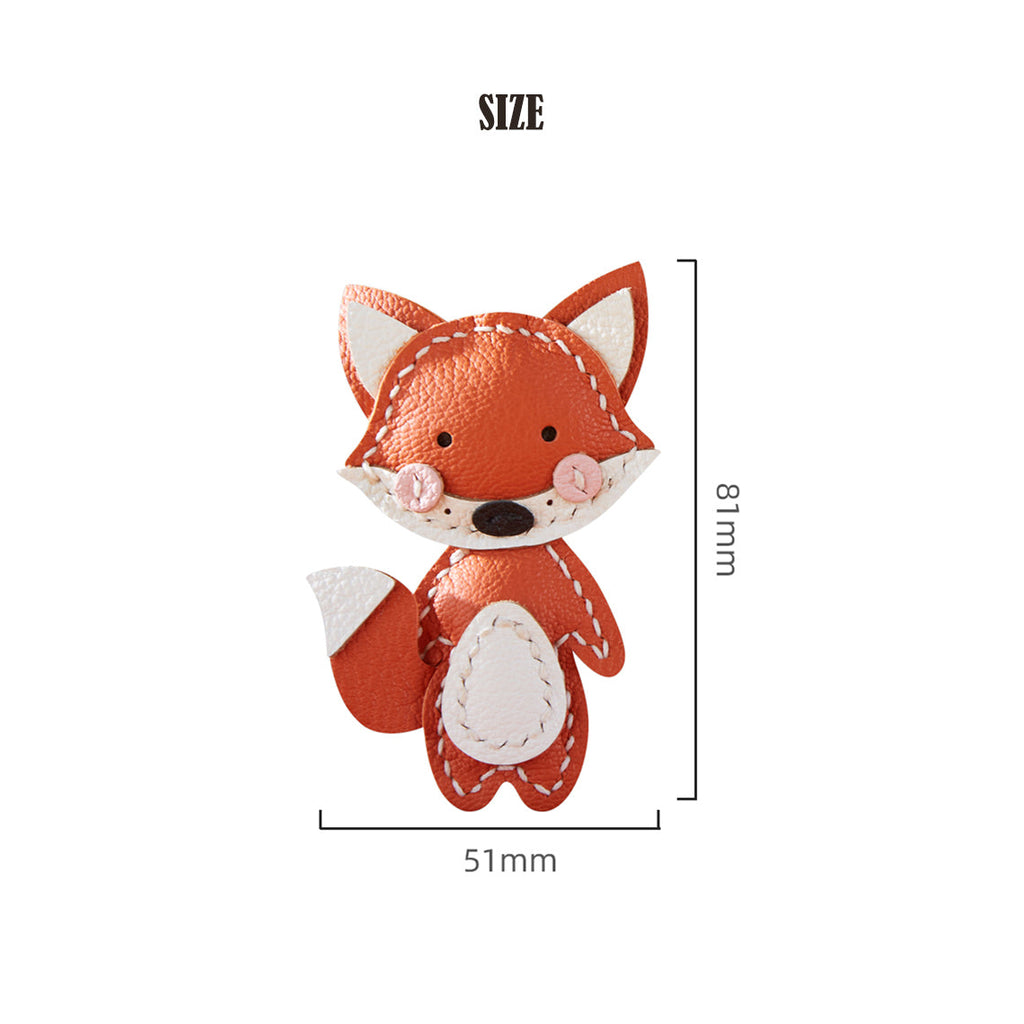 Cute Leather Fox Keychain Size - Wirkin™