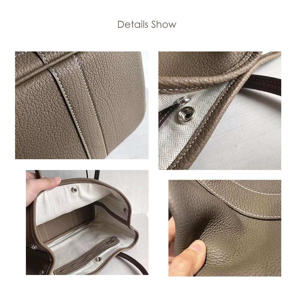 Taupe Leather Handbag | Genuine Leather Bag - Wirkin™