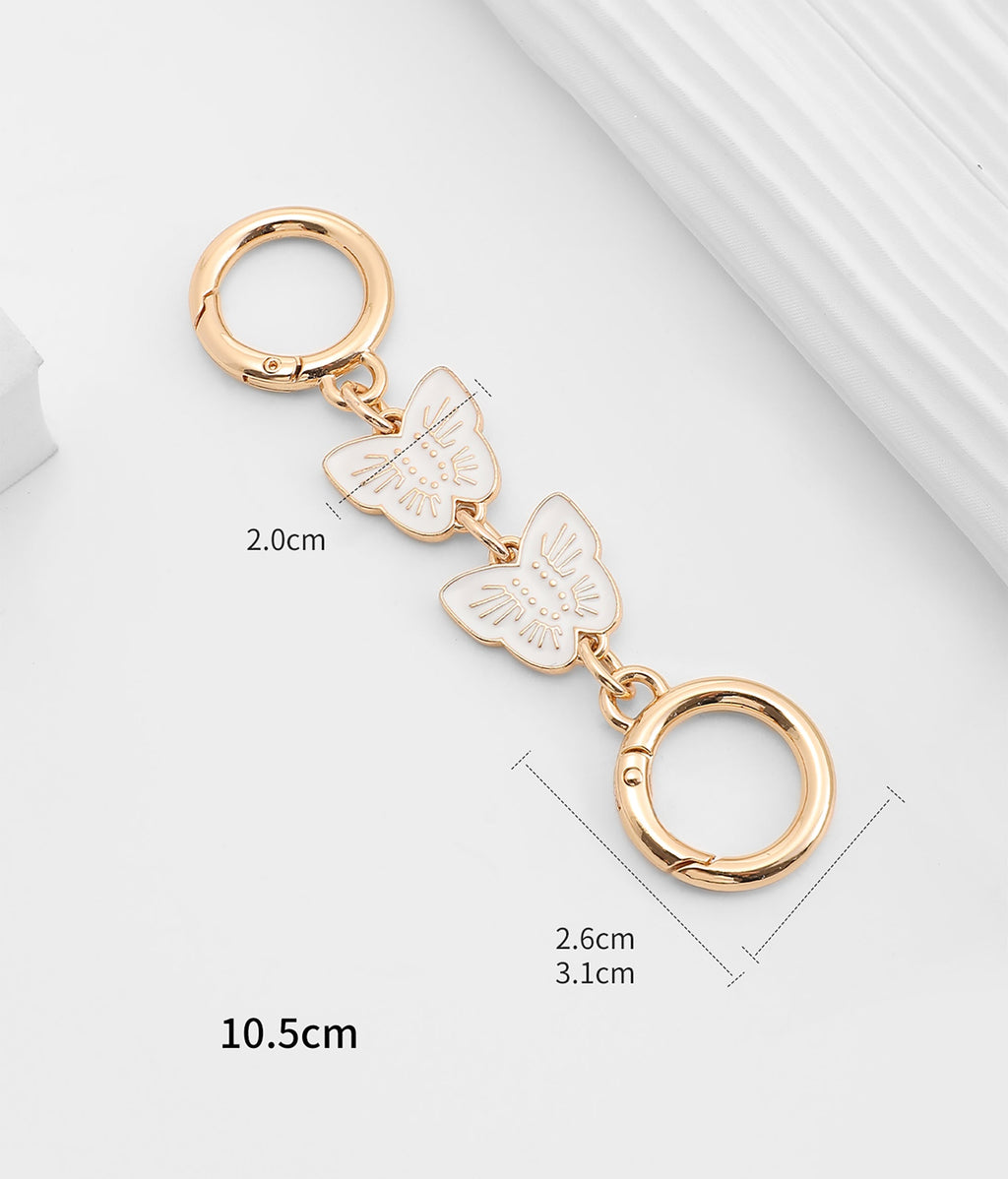 WILLOW Bag strap extension chain, metal butterfly extension chain, pink bag chain accessory