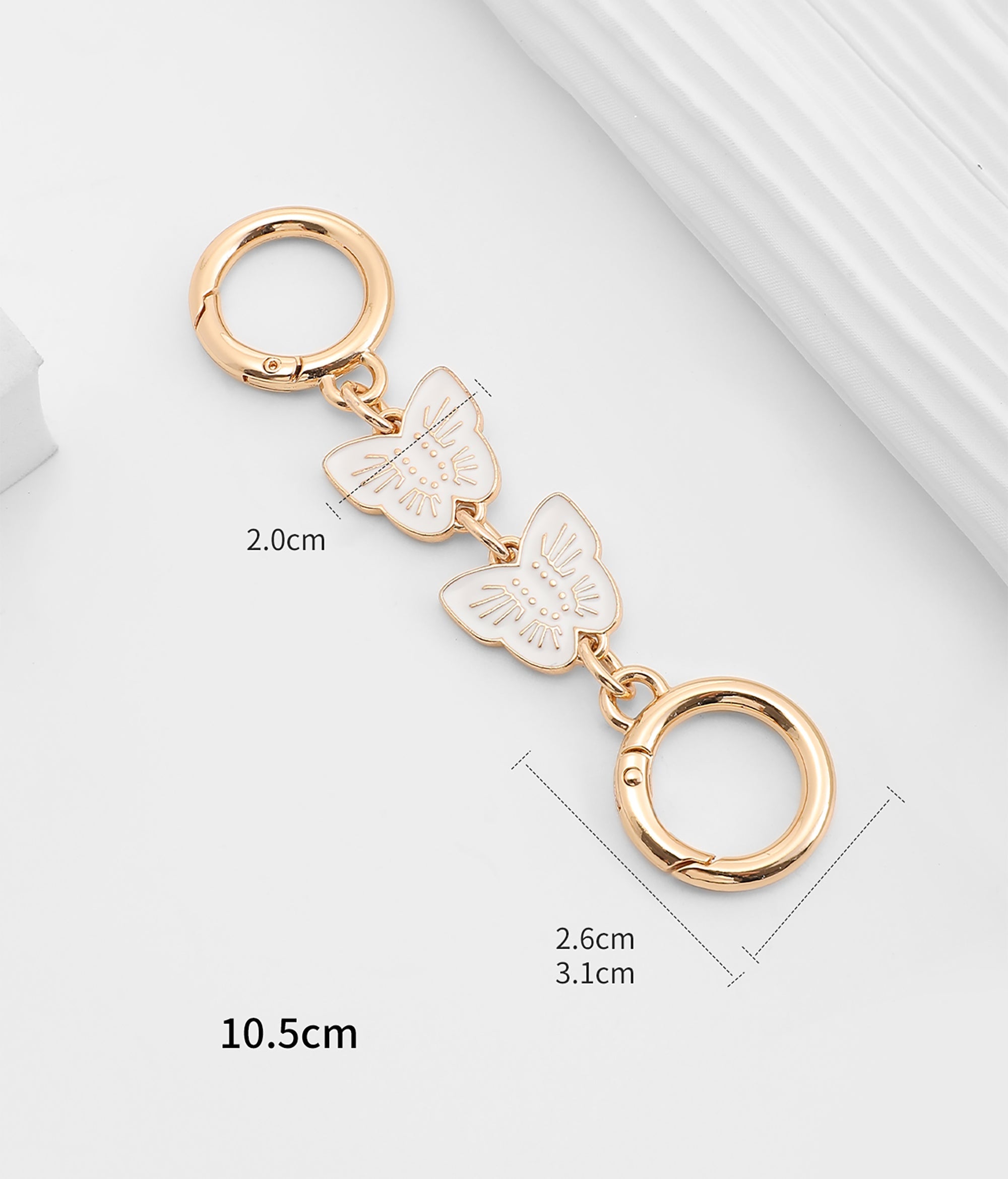 WILLOW Bag strap extension chain, metal butterfly extension chain, pink bag chain accessory