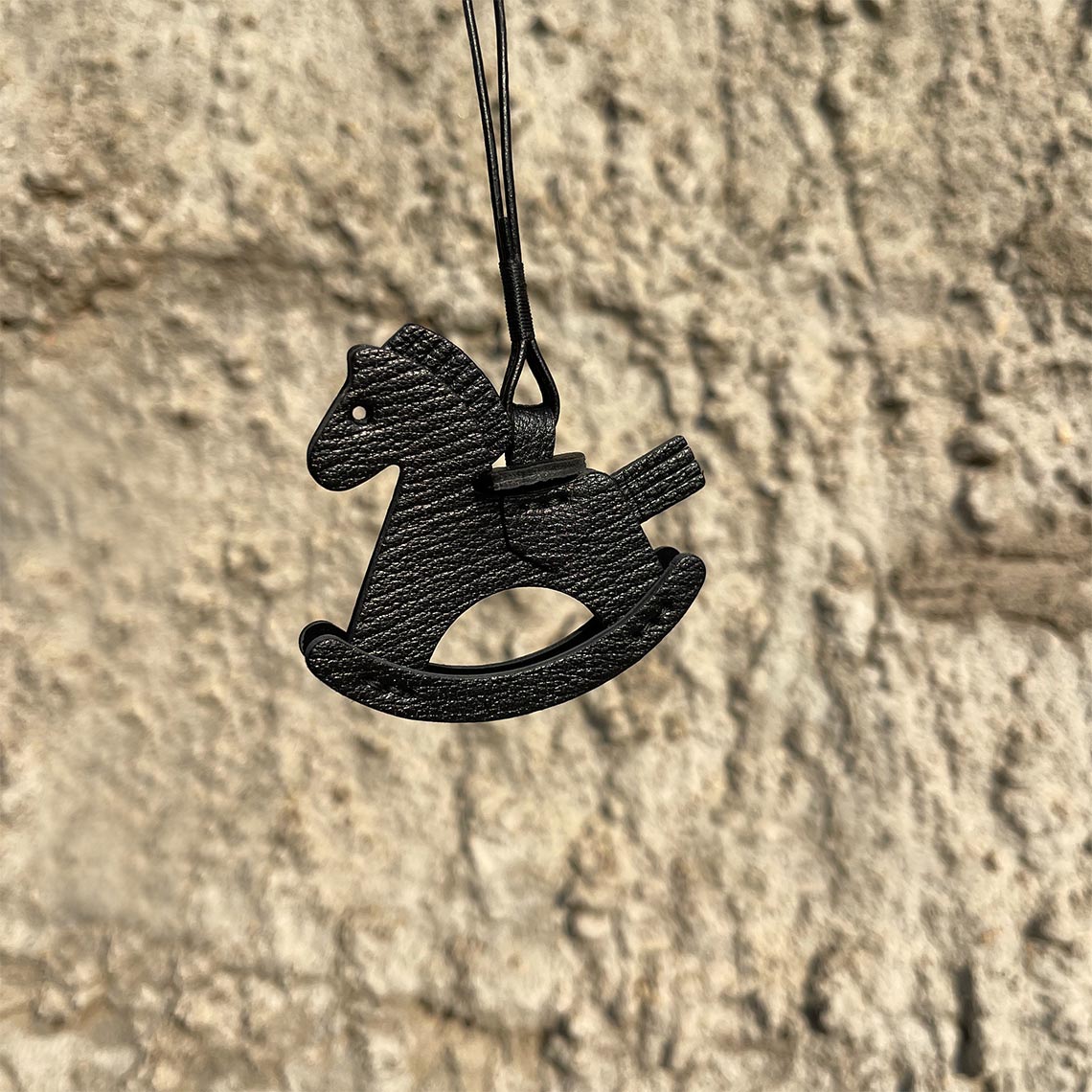 Black Leather Horse Charm | Handcrafted Leather Purse Charm - Wirkin®