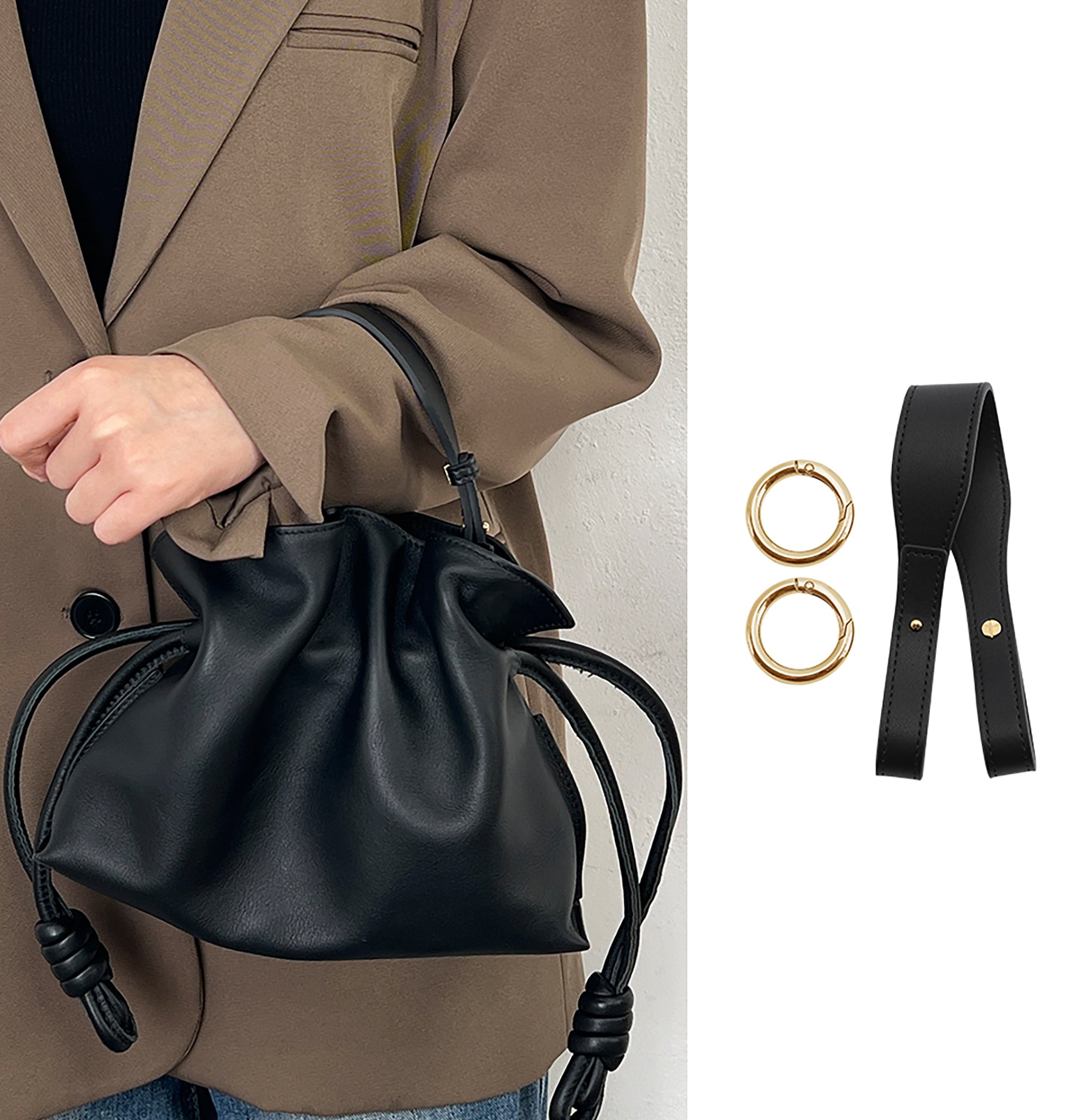Handmade Genuine Leather Handle for Flamenco Bag, Replacement Shoulder Strap for Clutch Bag