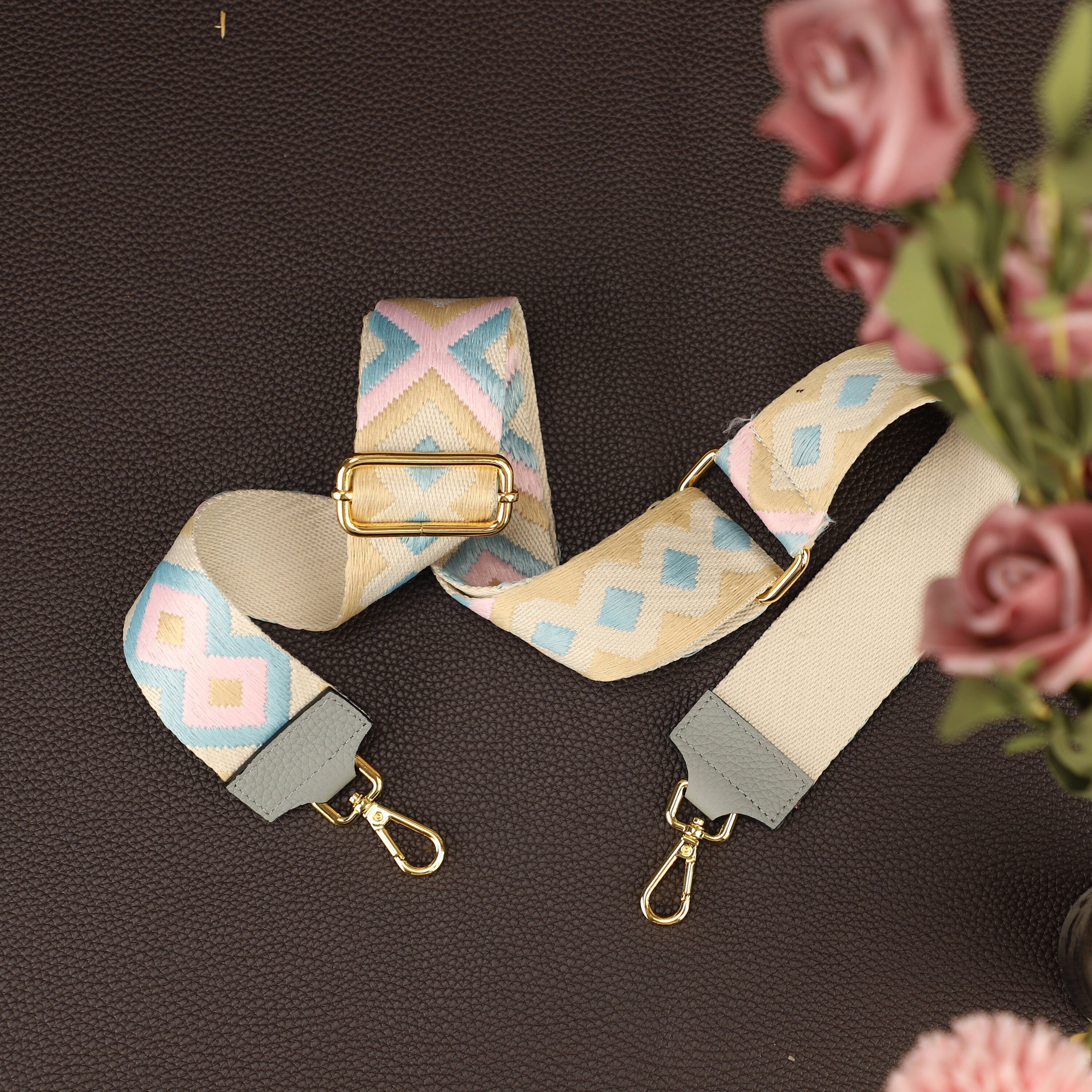 Retro Boho Patterned Strap for Bags, Wide Strap Shoulder Strap, camera bag straps, Fabric Bag Strap,crossbody strap,adjustable strap