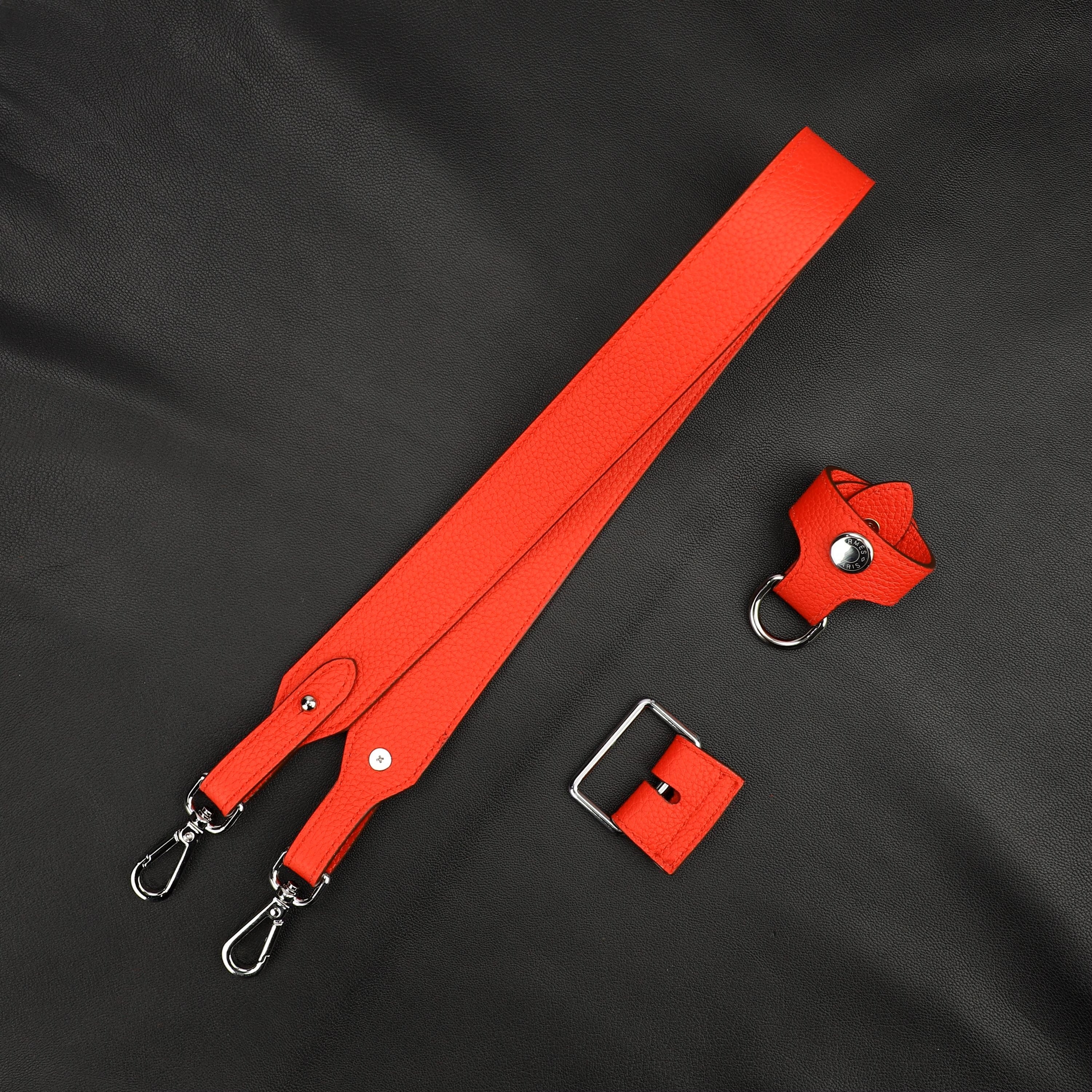3.0width Genuine Leather shoulder strap,Bridle Strap,Bridle Black Adjuster Attachment for Toile Bride-A-Brac,togo shoulder strap