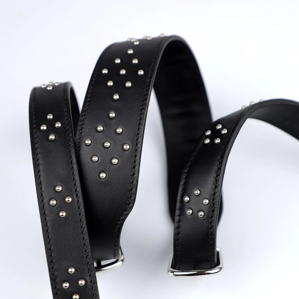 Black swift leather Carnaby Shoulder Strap Bicolor,Carnaby Bandouliere Handle for Kelly Bolide shoulder strap bag PHW