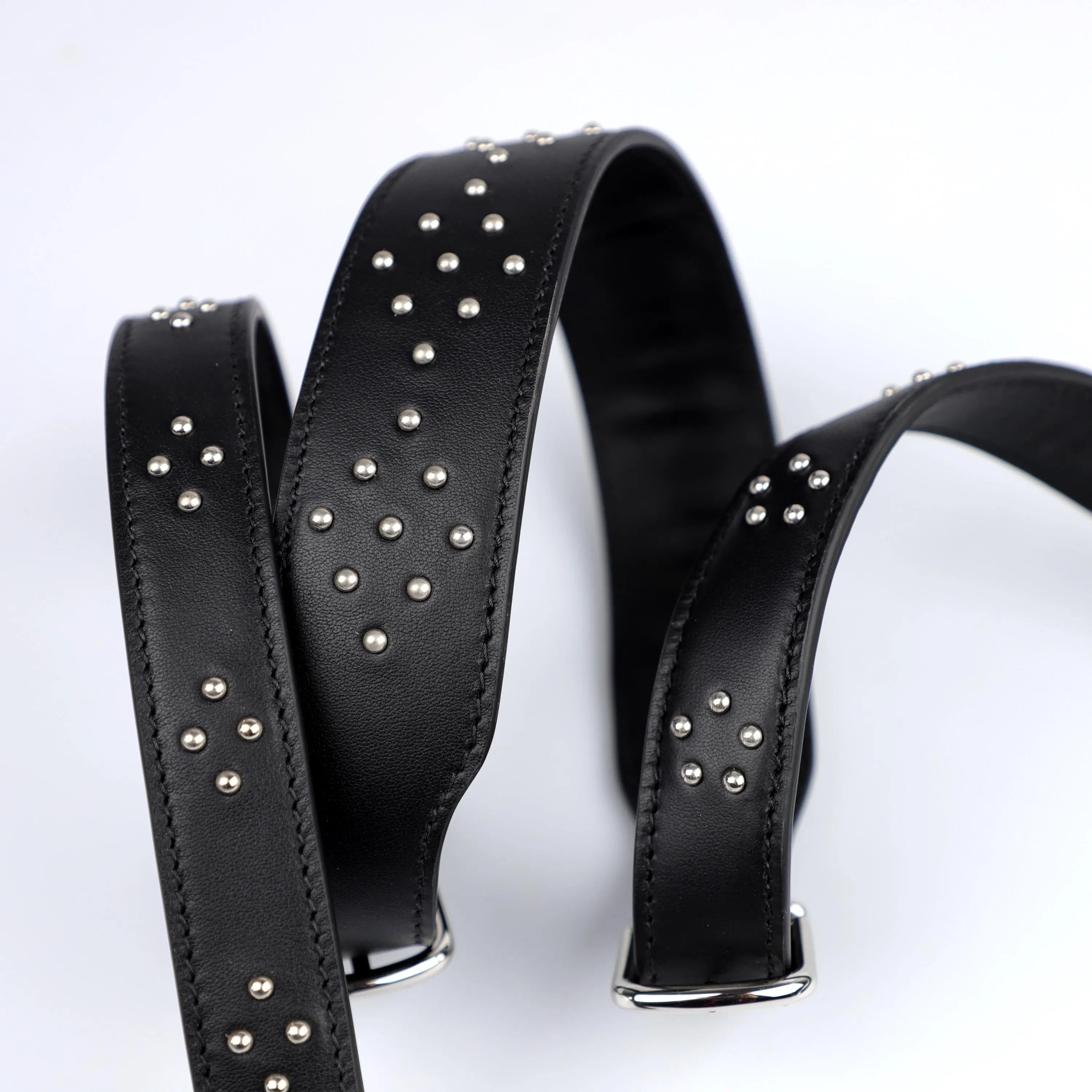 Black swift leather Carnaby Shoulder Strap Bicolor,Carnaby Bandouliere Handle for Kelly Bolide shoulder strap bag PHW
