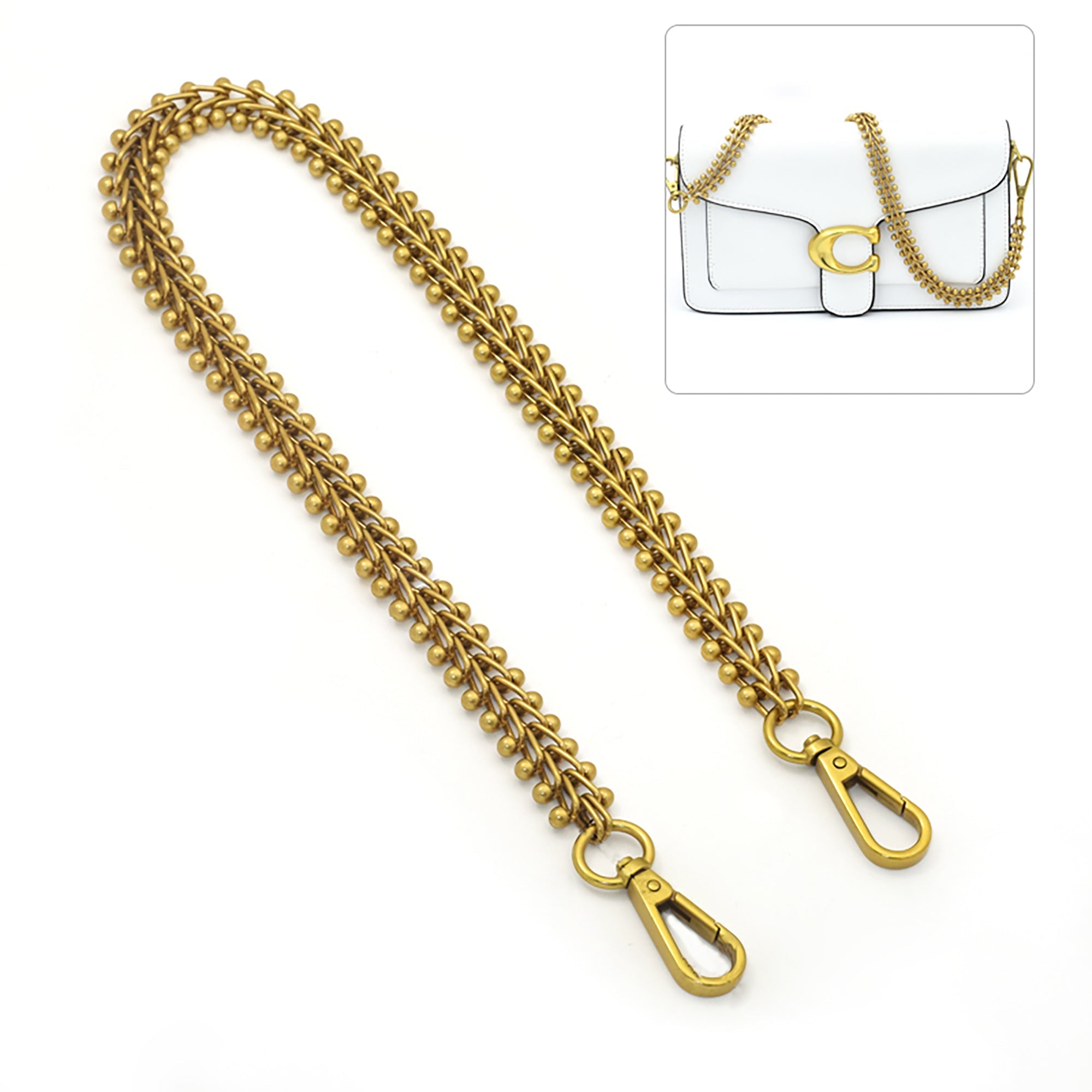 High-End Vine Droplet Pattern Metal Chain Strap – Luxury DIY Crossbody & Shoulder Bag Replacement Wide Chain