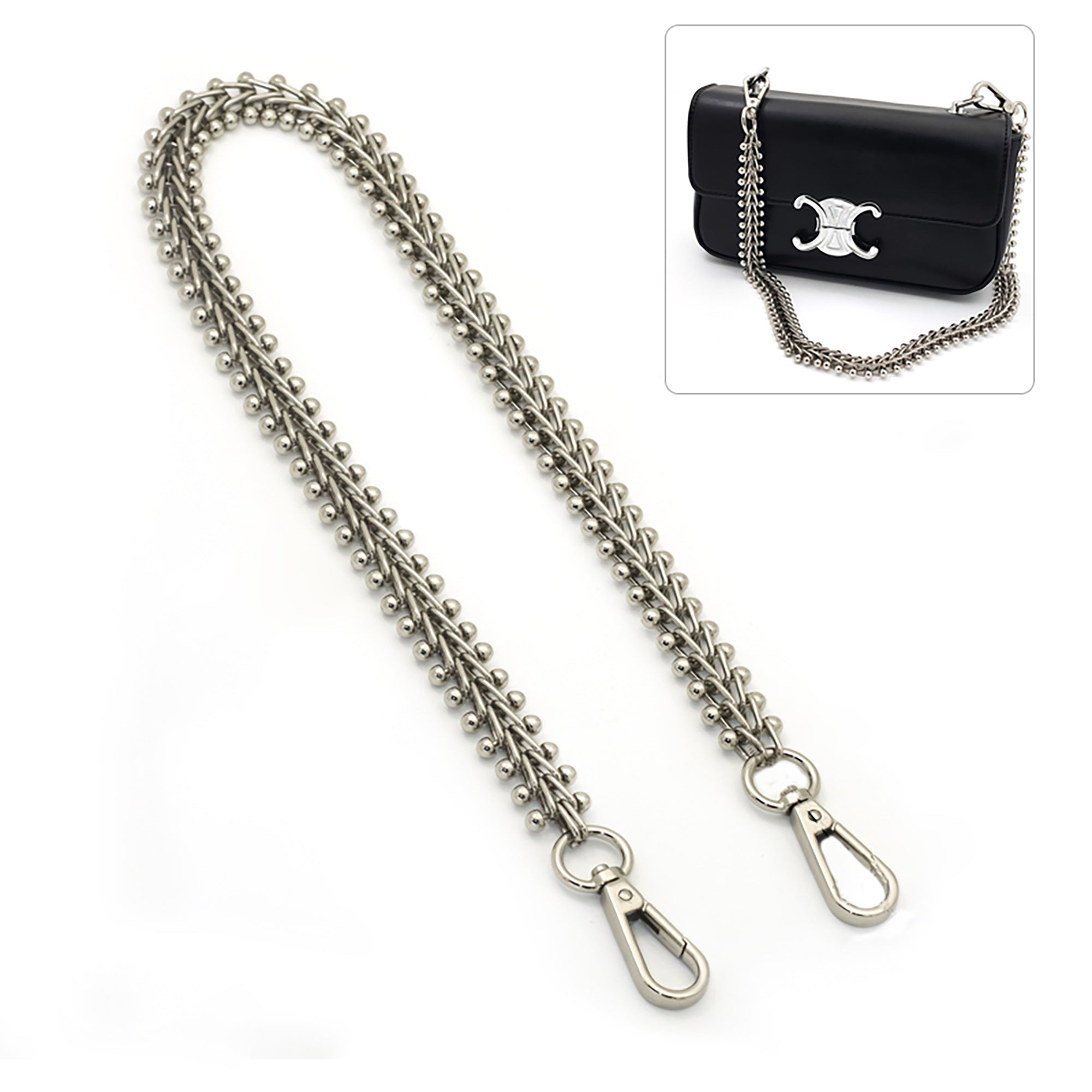 High-End Vine Droplet Pattern Metal Chain Strap – Luxury DIY Crossbody & Shoulder Bag Replacement Wide Chain