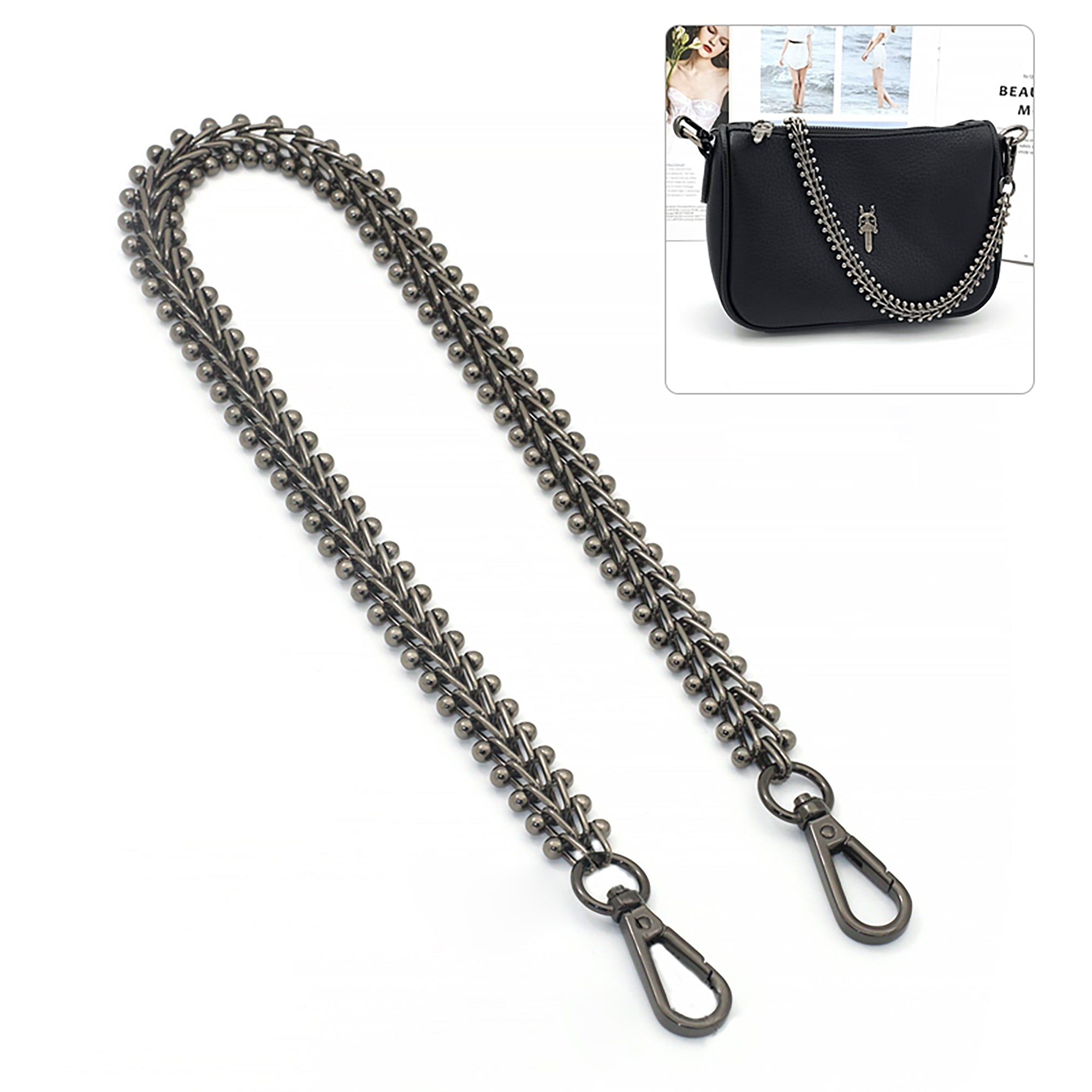 High-End Vine Droplet Pattern Metal Chain Strap – Luxury DIY Crossbody & Shoulder Bag Replacement Wide Chain