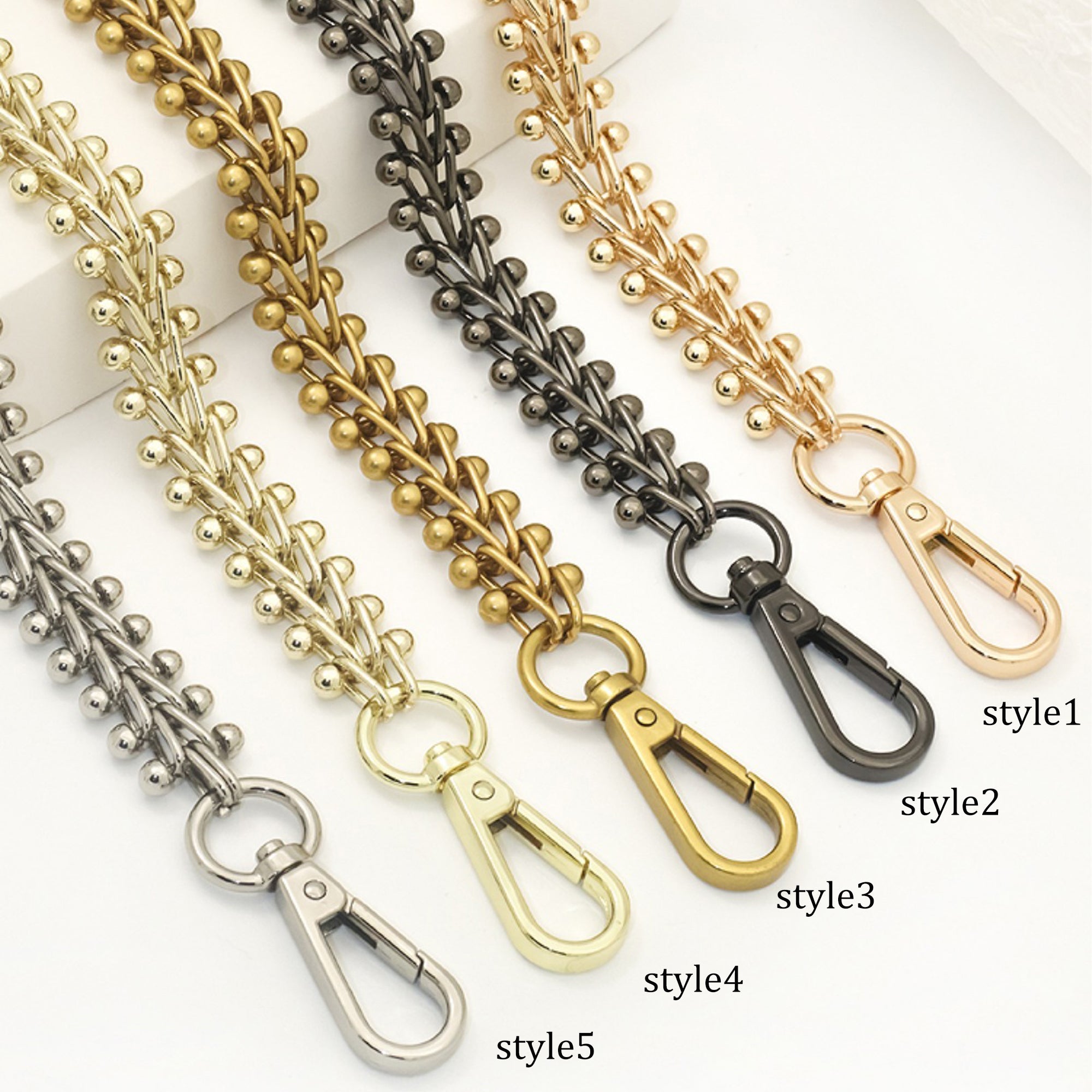 High-End Vine Droplet Pattern Metal Chain Strap – Luxury DIY Crossbody & Shoulder Bag Replacement Wide Chain