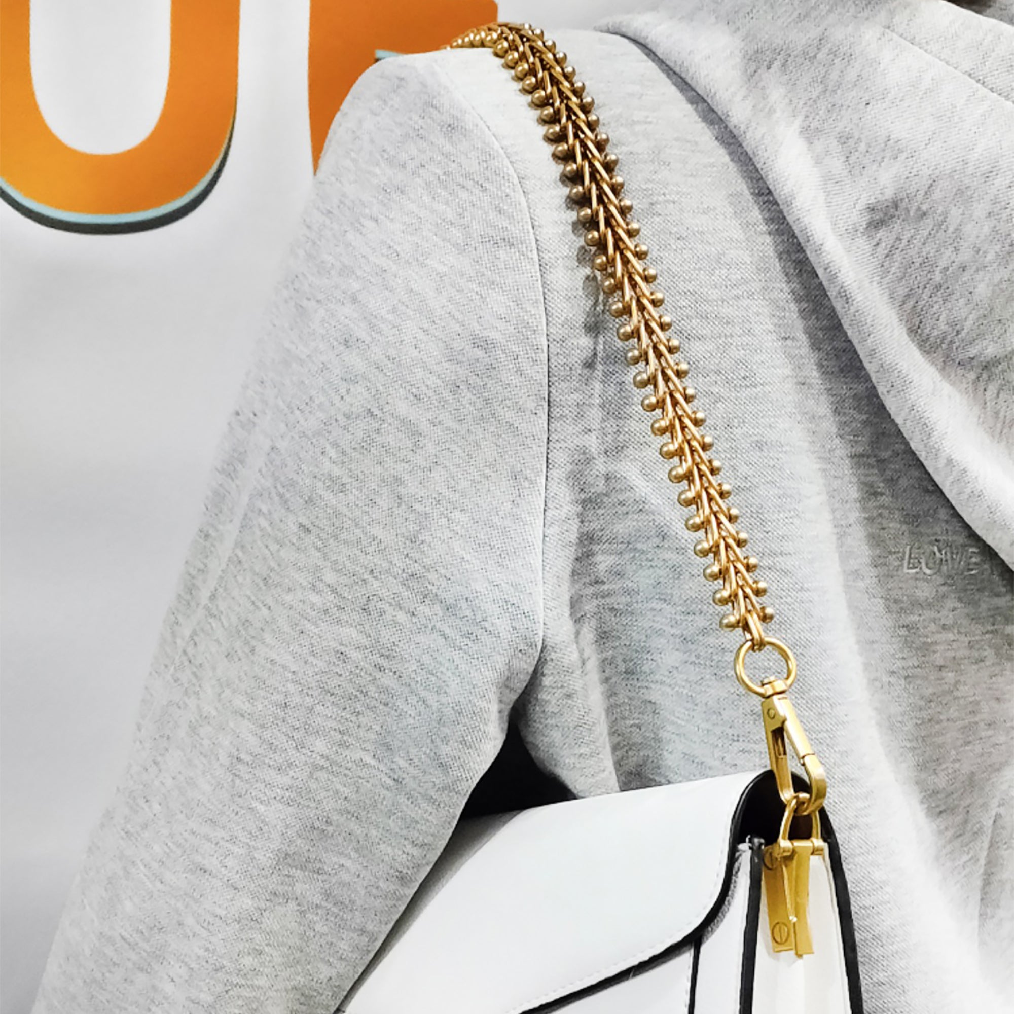 High-End Vine Droplet Pattern Metal Chain Strap – Luxury DIY Crossbody & Shoulder Bag Replacement Wide Chain